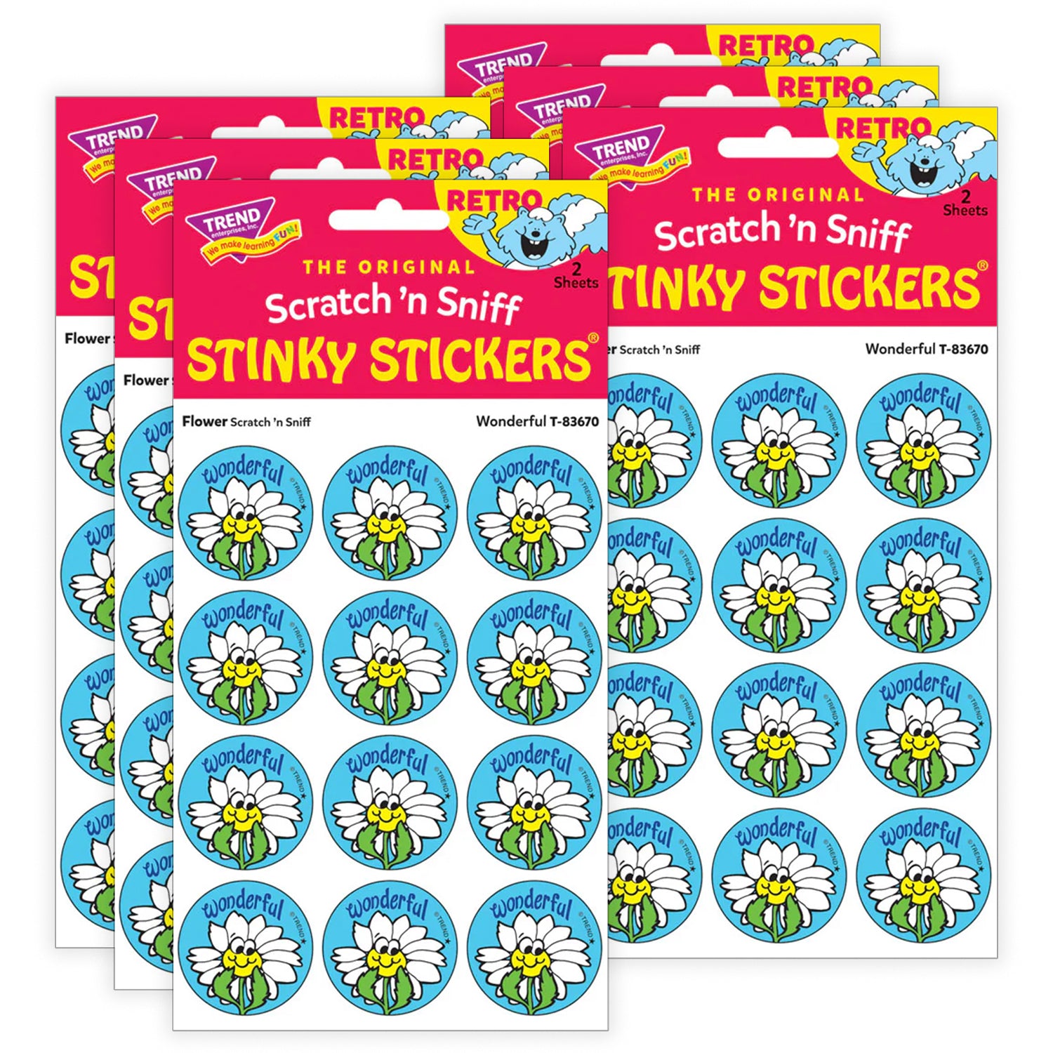 Wonderful/ Flower Scent Stickers, 24 Per Pack, 6 Packs
