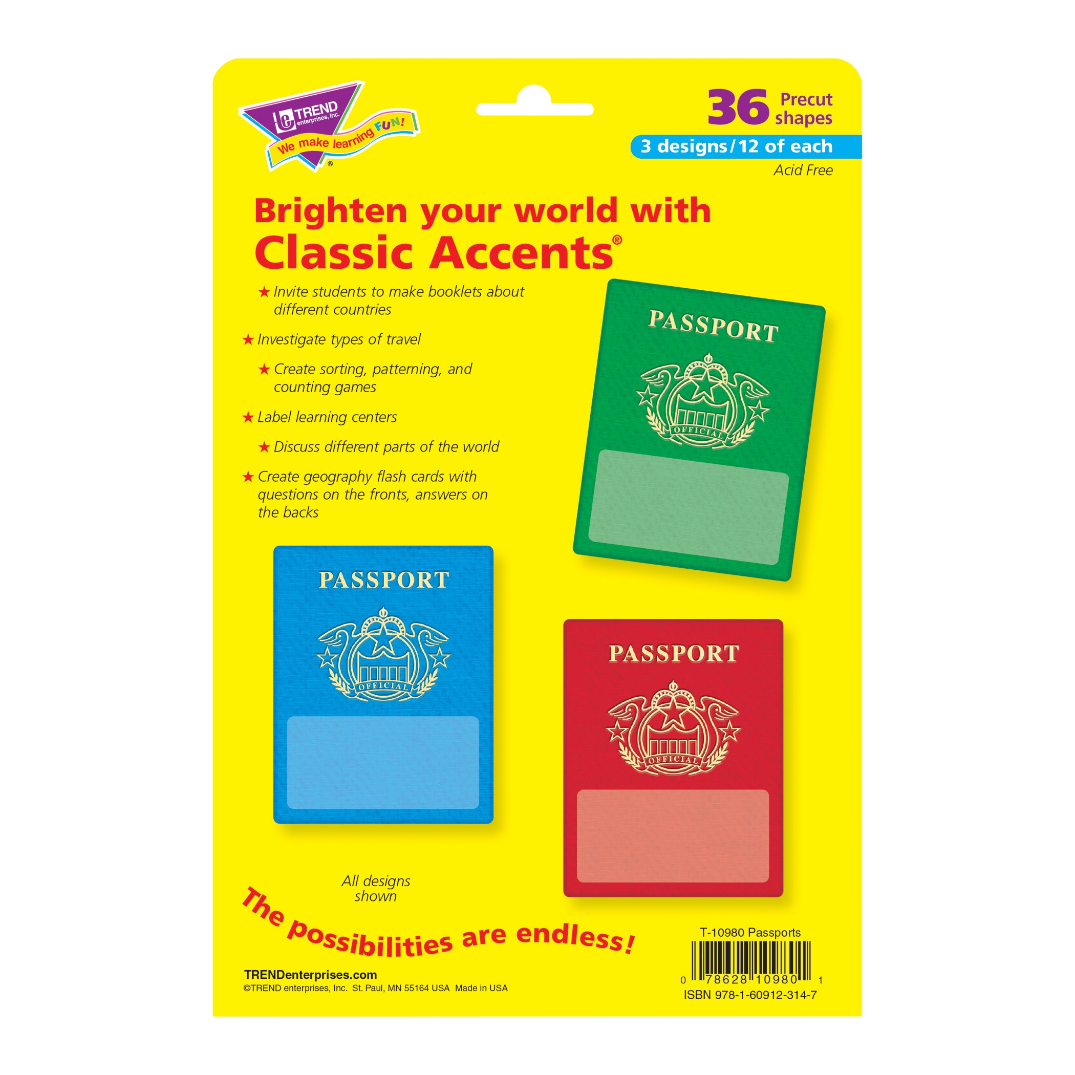 Passports Classic Accents® Variety Pack, 36 ct