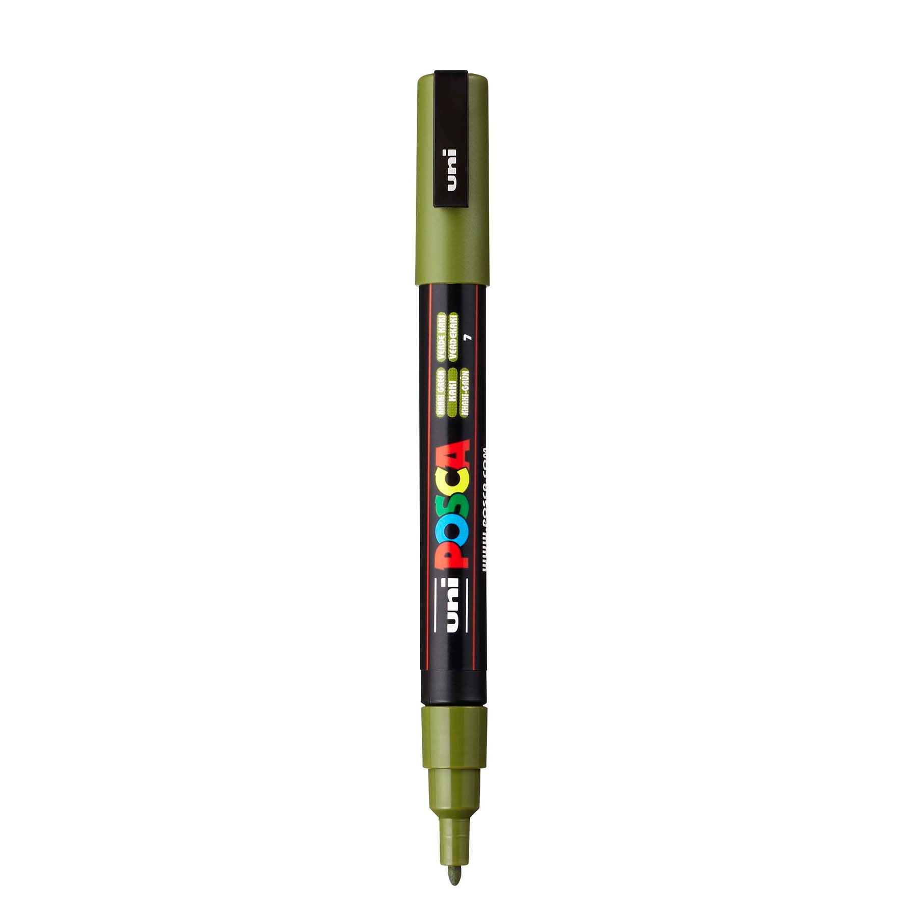 uni® POSCA PC-3M Water-Based Paint Markers, Reversible Fine Tip (0.9-1.3mm), Khaki Green