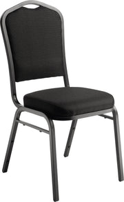 NPS® 9300 Series Deluxe Fabric Upholstered Stack Chair, Surface Color: Ebony Black, Frame Color: Black Sandtex