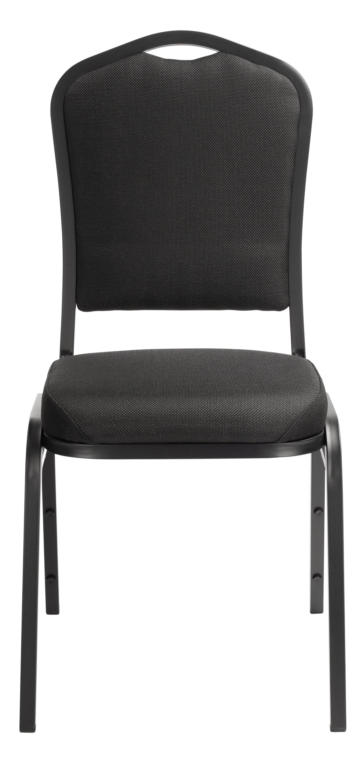NPS® 9300 Series Deluxe Fabric Upholstered Stack Chair, Surface Color: Ebony Black, Frame Color: Black Sandtex