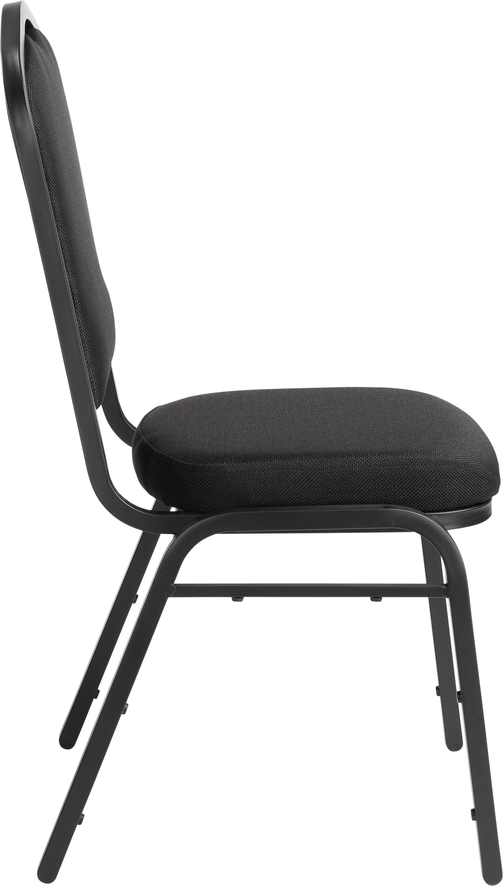 NPS® 9300 Series Deluxe Fabric Upholstered Stack Chair, Surface Color: Ebony Black, Frame Color: Black Sandtex