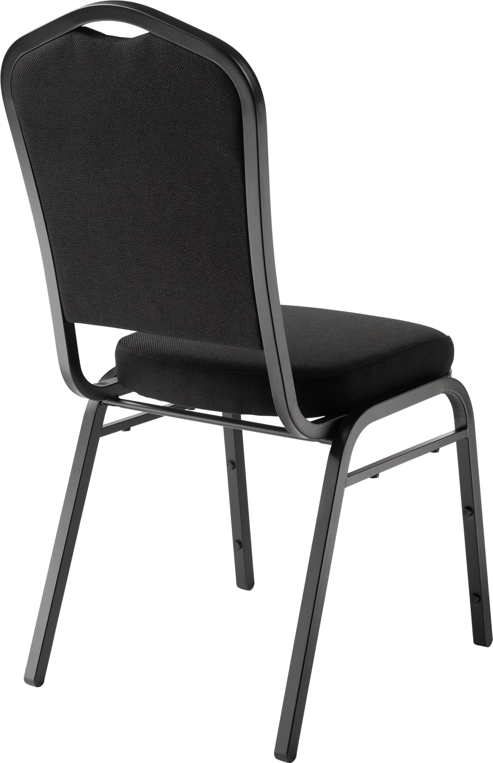 NPS® 9300 Series Deluxe Fabric Upholstered Stack Chair, Surface Color: Ebony Black, Frame Color: Black Sandtex
