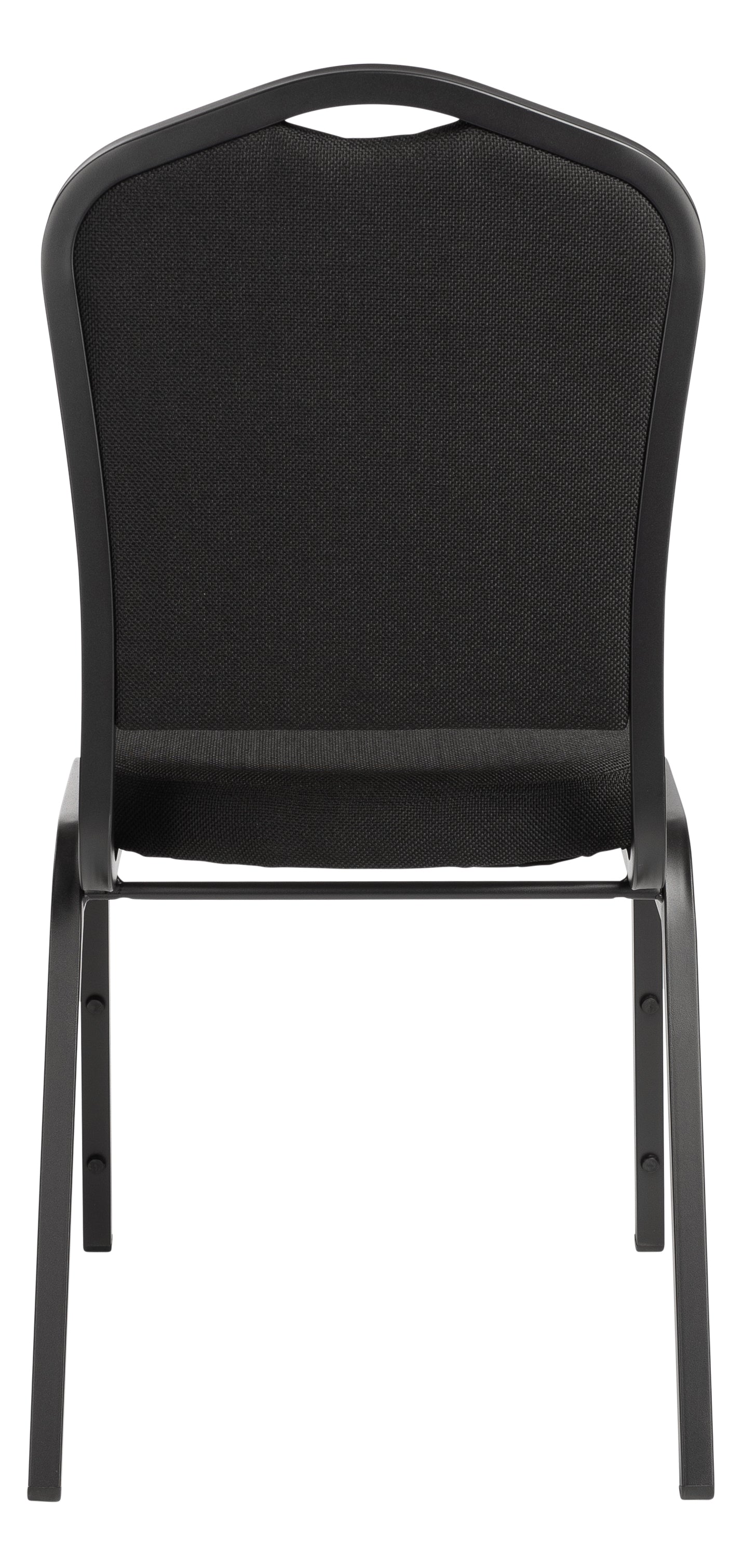 NPS® 9300 Series Deluxe Fabric Upholstered Stack Chair, Surface Color: Ebony Black, Frame Color: Black Sandtex