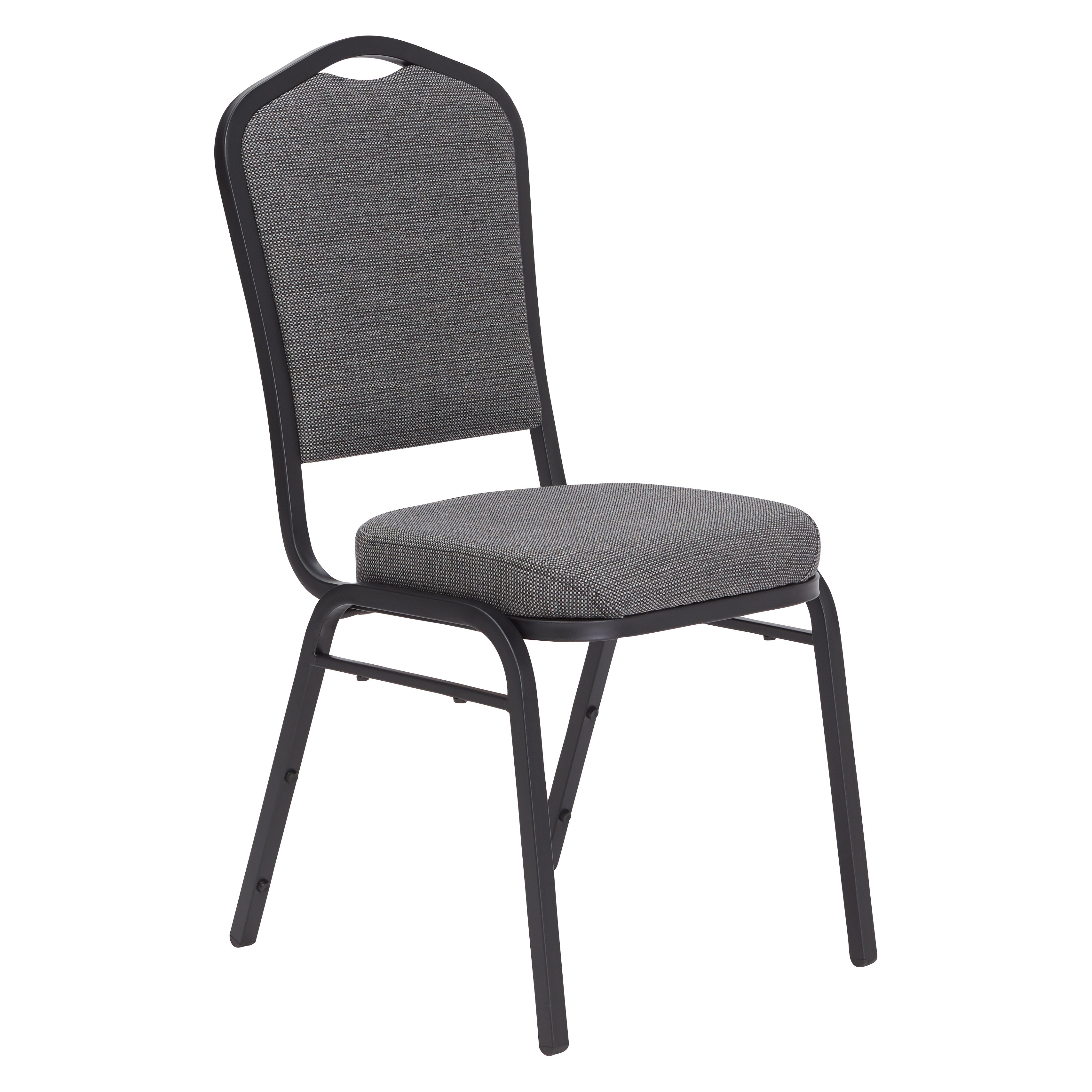 NPS® 9300 Series Deluxe Fabric Upholstered Stack Chair, Surface Color: Natural Greystone, Frame Color: Black Sandtex