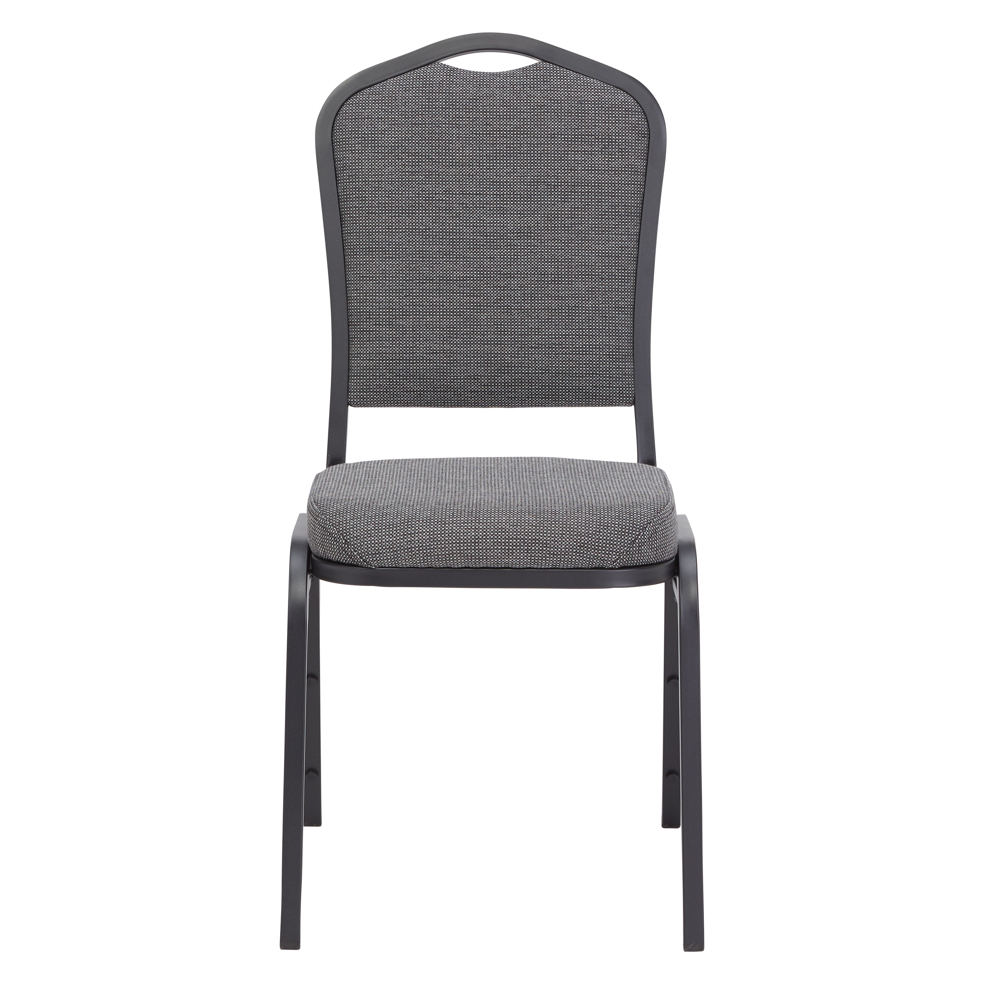 NPS® 9300 Series Deluxe Fabric Upholstered Stack Chair, Surface Color: Natural Greystone, Frame Color: Black Sandtex