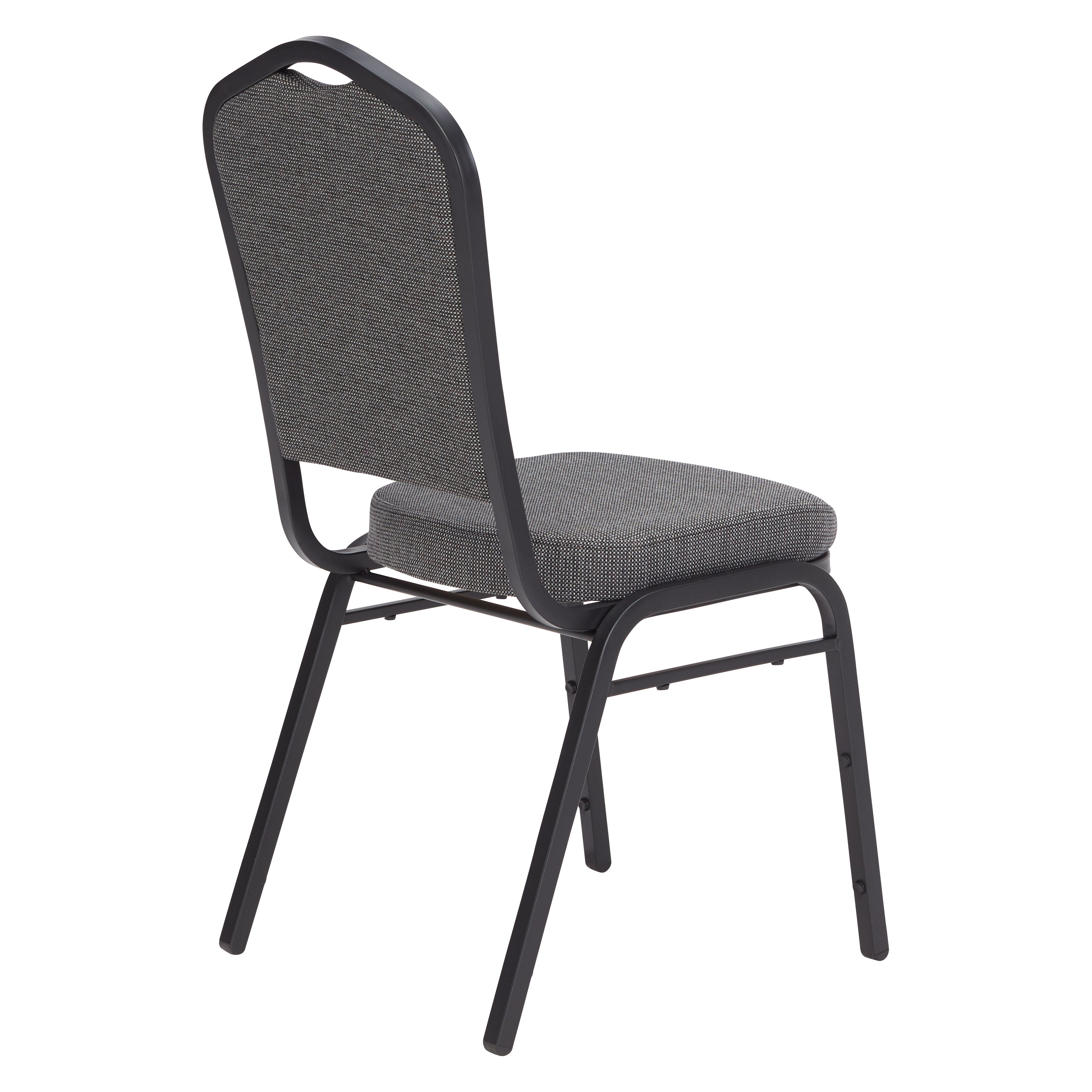 NPS® 9300 Series Deluxe Fabric Upholstered Stack Chair, Surface Color: Natural Greystone, Frame Color: Black Sandtex