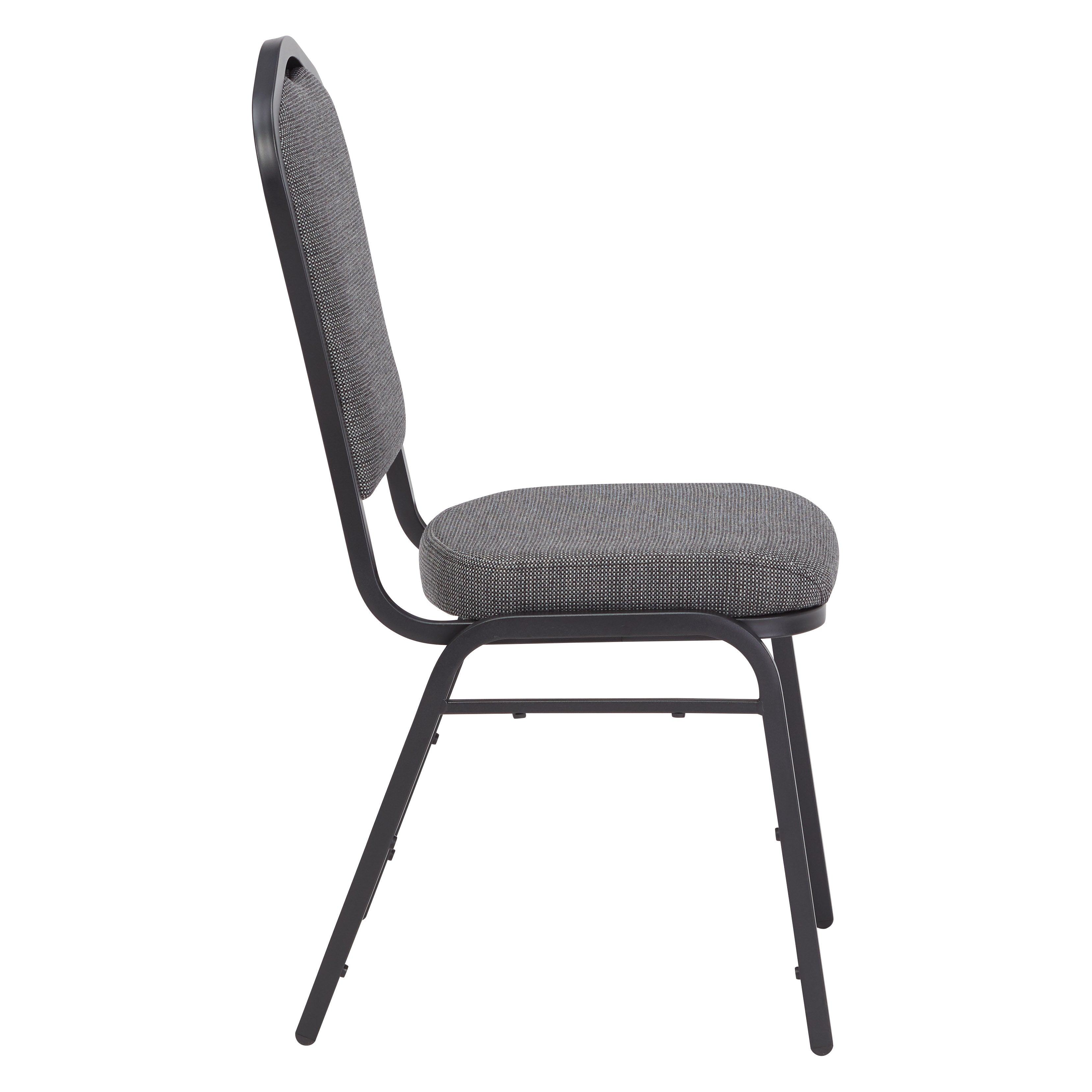 NPS® 9300 Series Deluxe Fabric Upholstered Stack Chair, Surface Color: Natural Greystone, Frame Color: Black Sandtex