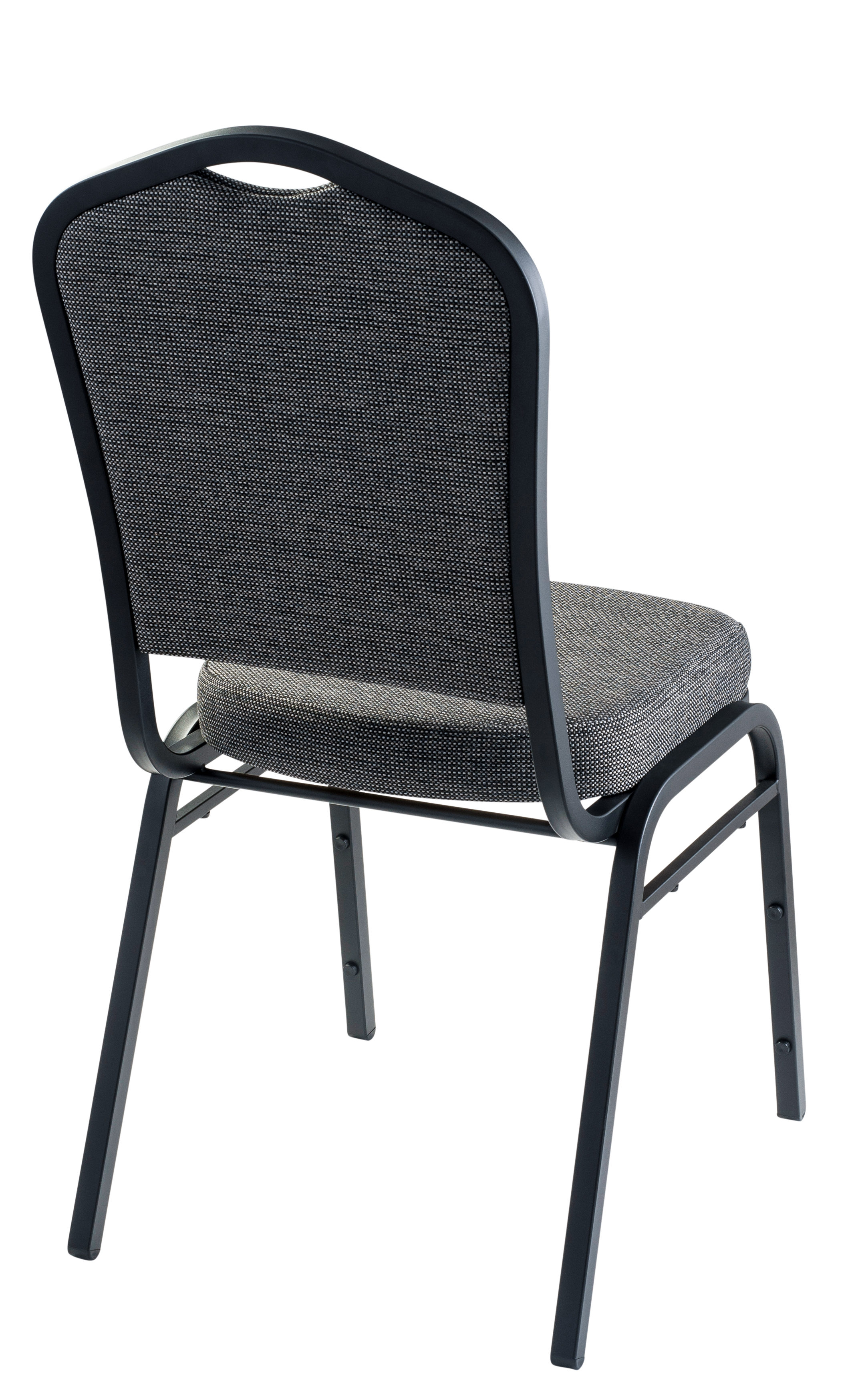NPS® 9300 Series Deluxe Fabric Upholstered Stack Chair, Surface Color: Natural Greystone, Frame Color: Black Sandtex