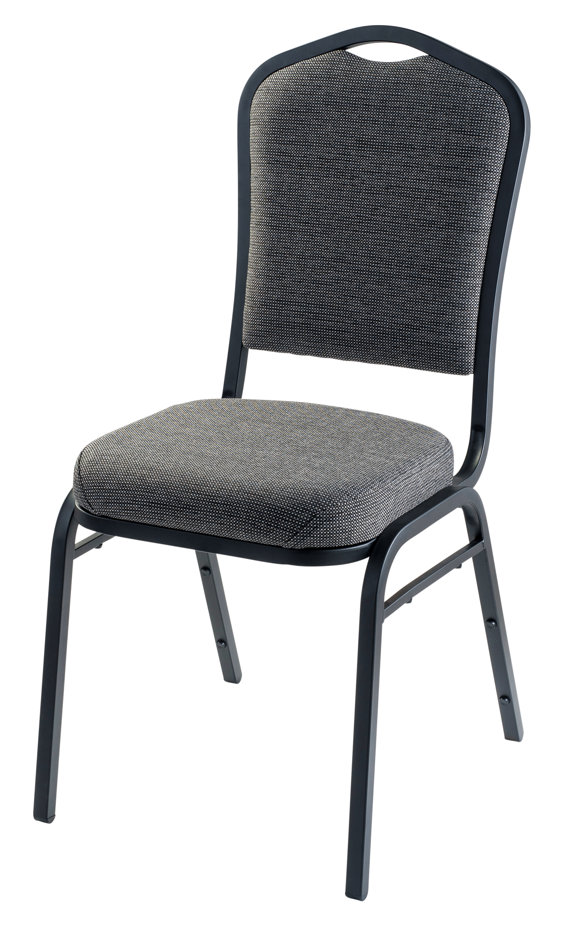NPS® 9300 Series Deluxe Fabric Upholstered Stack Chair, Surface Color: Natural Greystone, Frame Color: Black Sandtex
