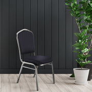 NPS® 9300 Series Deluxe Fabric Upholstered Stack Chair, Surface Color: Diamond Navy, Frame Color: Silvervein