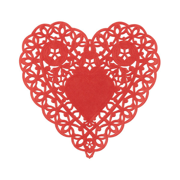 Doilies - Heart, 36 ct., 4" Red