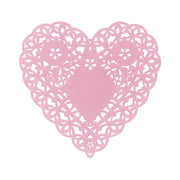 Doilies - Heart, 100 ct., 8" Pink