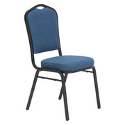 NPS® 9300 Series Deluxe Fabric Upholstered Stack Chair, Surface Color: Natural Blue, Frame Color: Black Sandtex