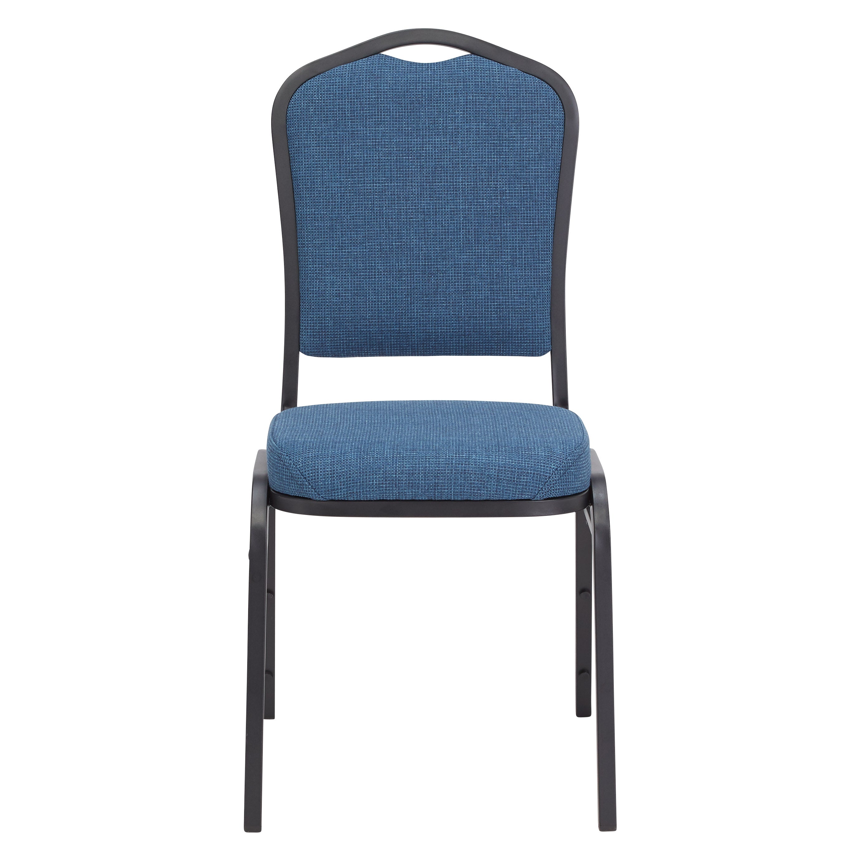 NPS® 9300 Series Deluxe Fabric Upholstered Stack Chair, Surface Color: Natural Blue, Frame Color: Black Sandtex