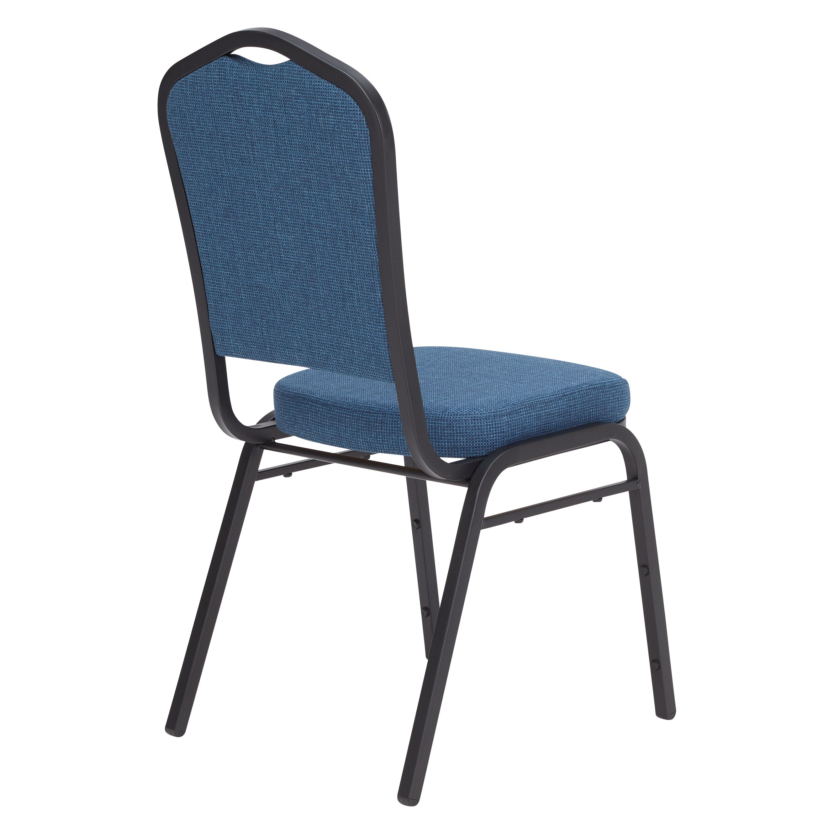 NPS® 9300 Series Deluxe Fabric Upholstered Stack Chair, Surface Color: Natural Blue, Frame Color: Black Sandtex