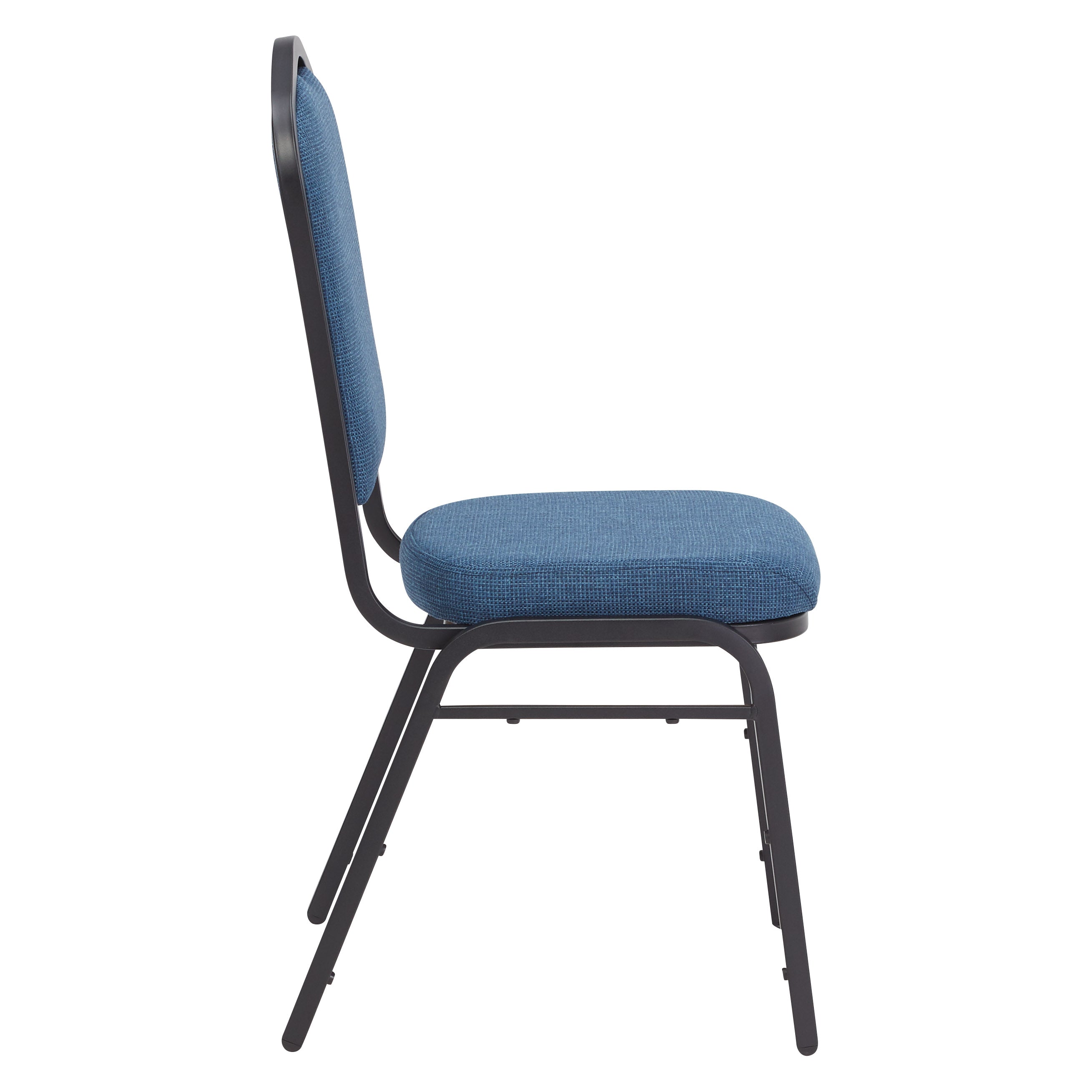 NPS® 9300 Series Deluxe Fabric Upholstered Stack Chair, Surface Color: Natural Blue, Frame Color: Black Sandtex