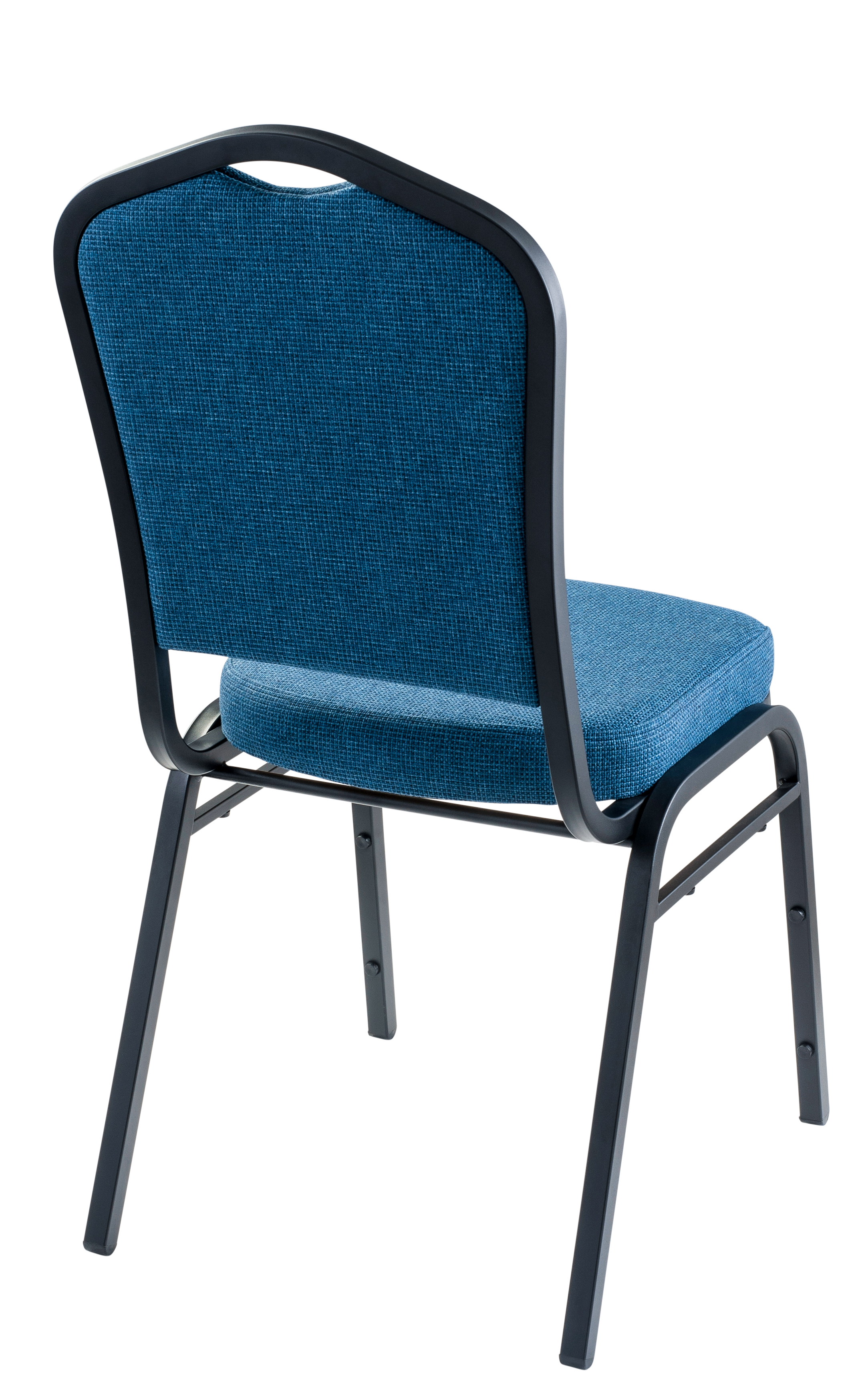 NPS® 9300 Series Deluxe Fabric Upholstered Stack Chair, Surface Color: Natural Blue, Frame Color: Black Sandtex