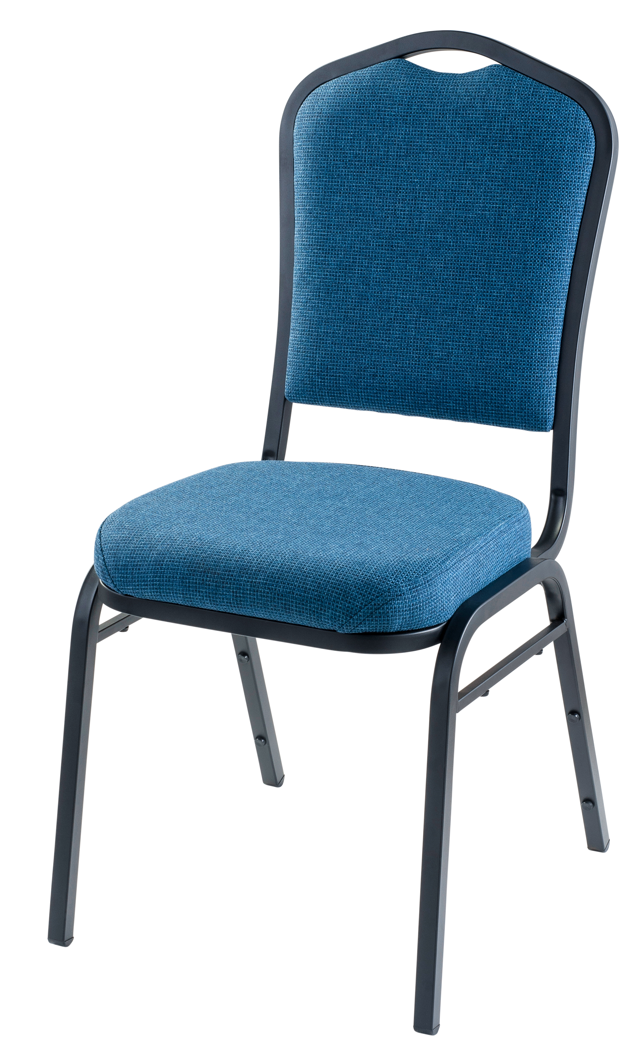NPS® 9300 Series Deluxe Fabric Upholstered Stack Chair, Surface Color: Natural Blue, Frame Color: Black Sandtex