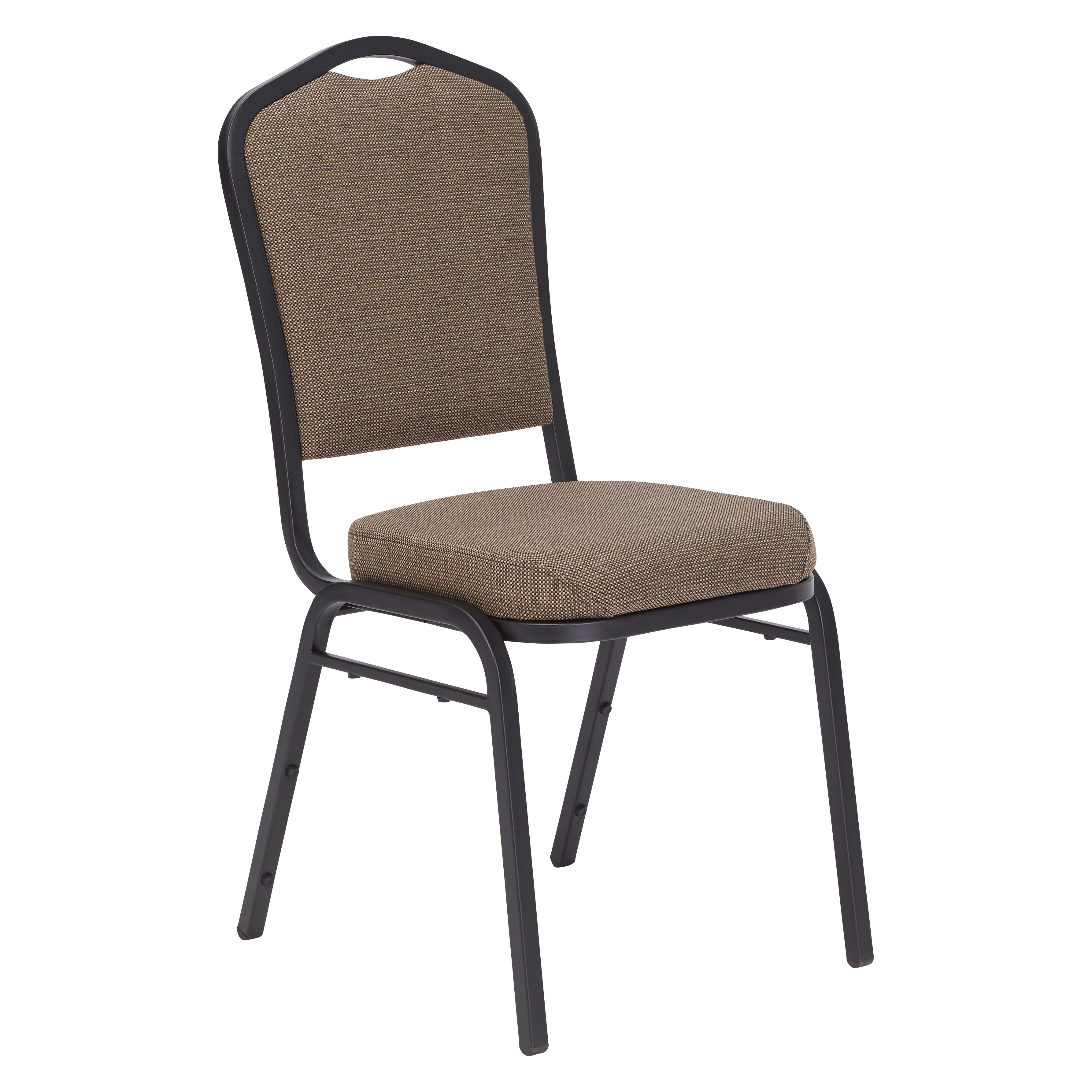 NPS® 9300 Series Deluxe Fabric Upholstered Stack Chair, Surface Color: Natural Taupe, Frame Color: Black Sandtex