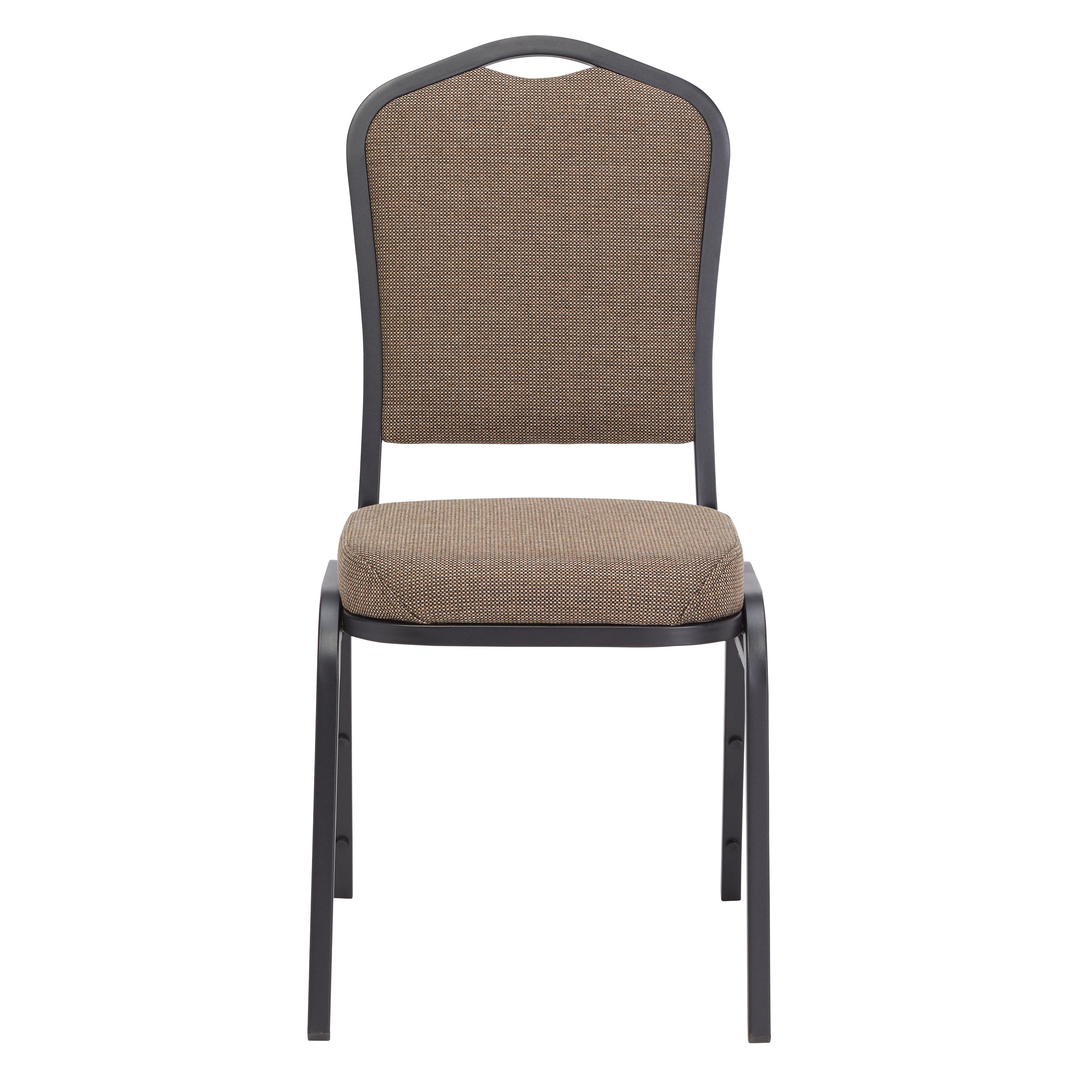 NPS® 9300 Series Deluxe Fabric Upholstered Stack Chair, Surface Color: Natural Taupe, Frame Color: Black Sandtex