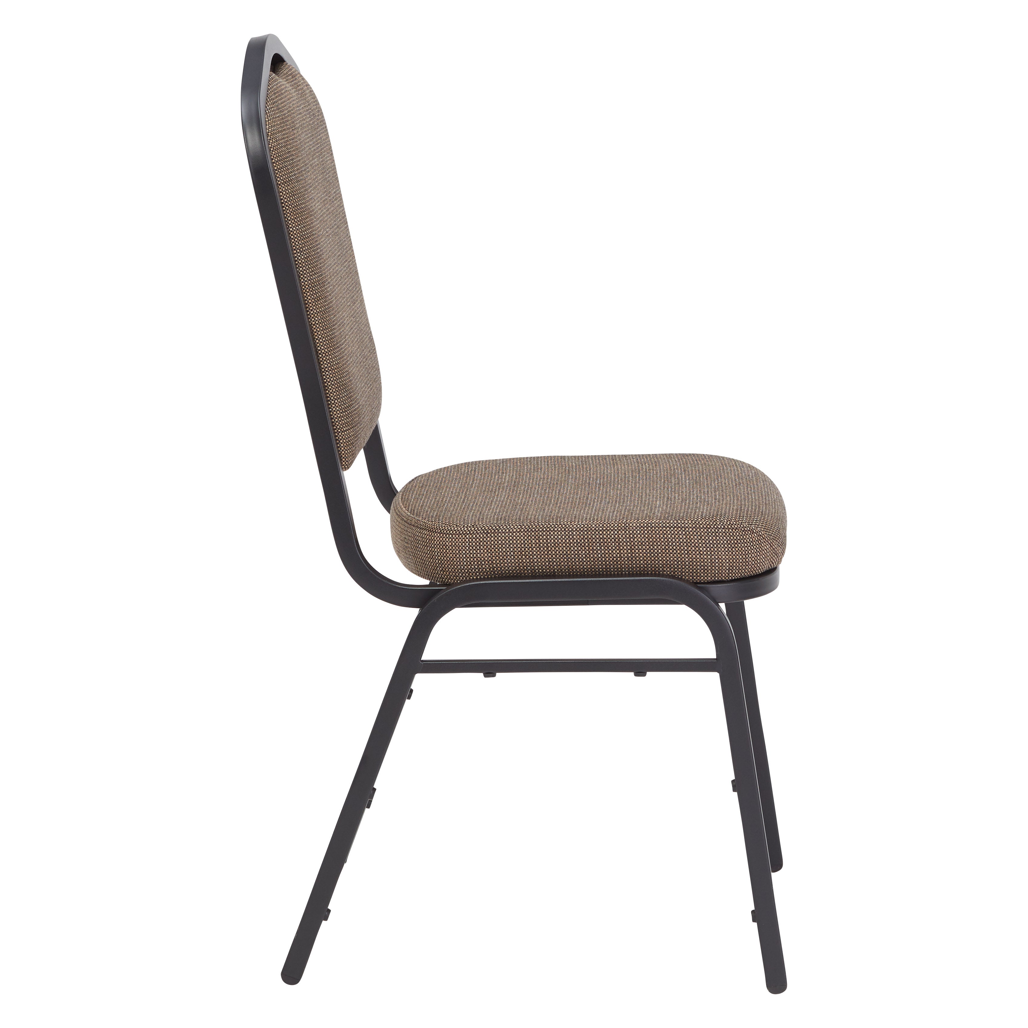 NPS® 9300 Series Deluxe Fabric Upholstered Stack Chair, Surface Color: Natural Taupe, Frame Color: Black Sandtex