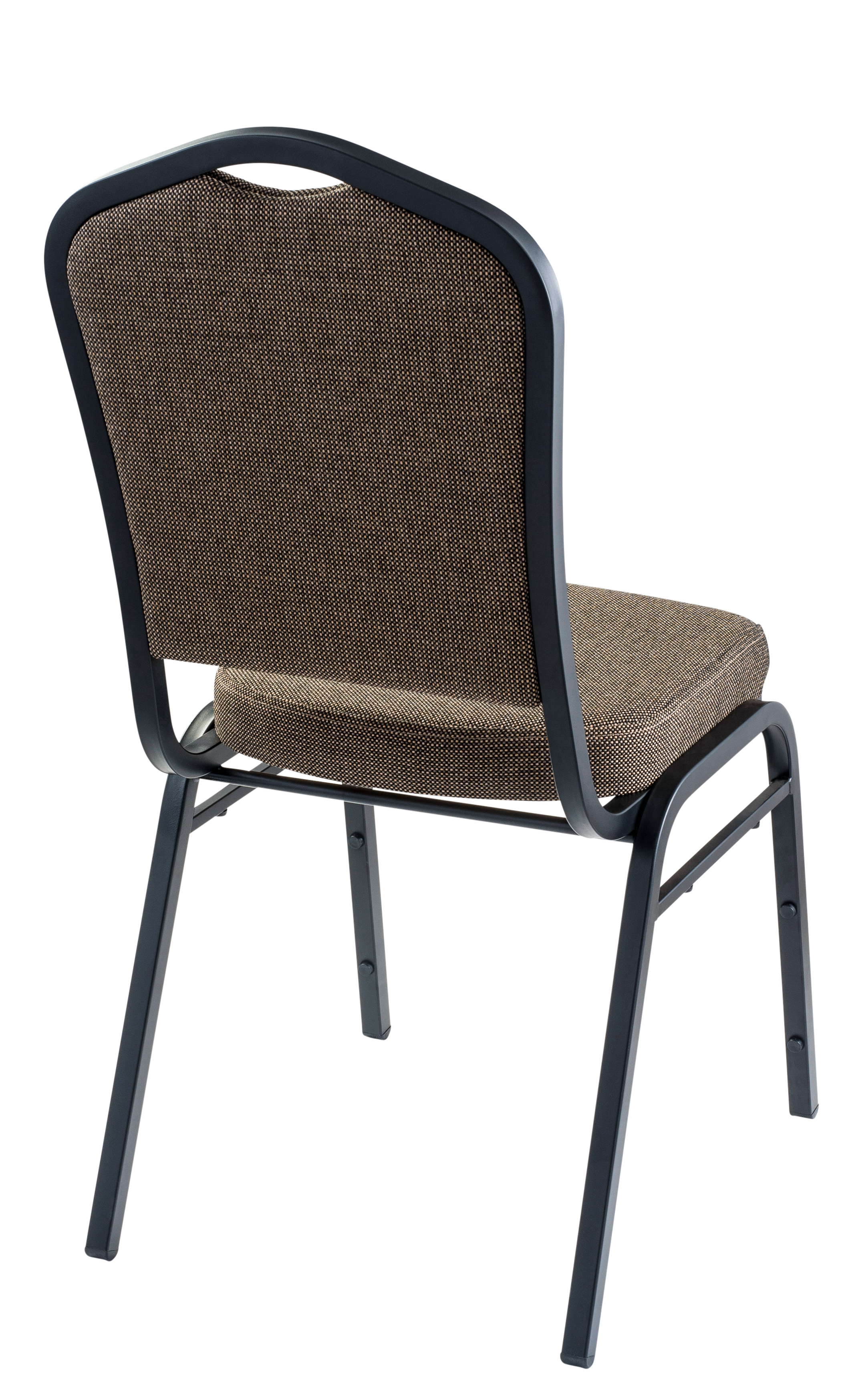 NPS® 9300 Series Deluxe Fabric Upholstered Stack Chair, Surface Color: Natural Taupe, Frame Color: Black Sandtex