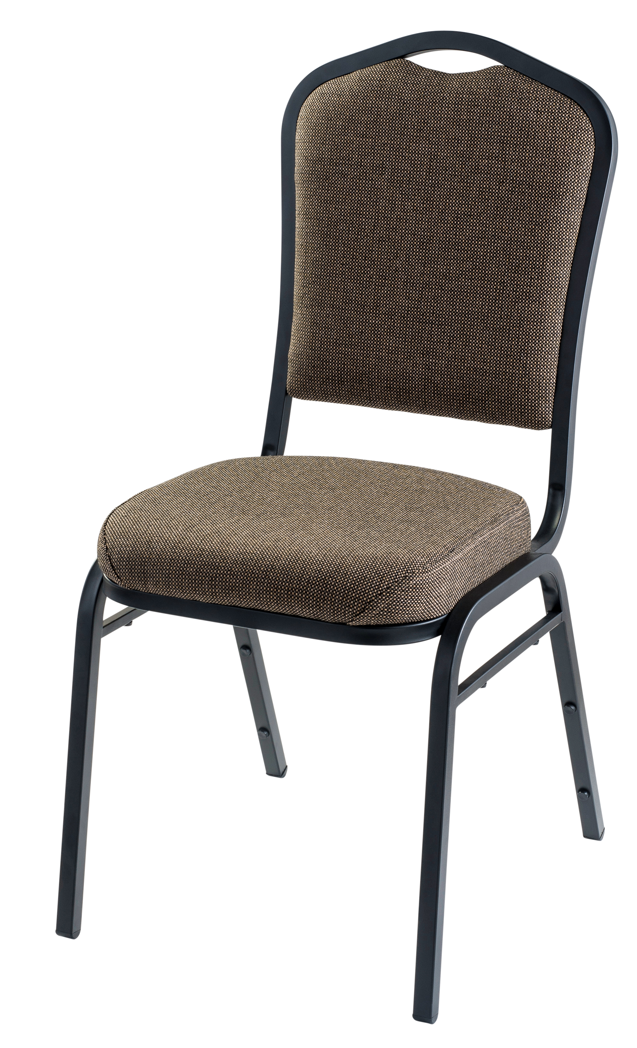 NPS® 9300 Series Deluxe Fabric Upholstered Stack Chair, Surface Color: Natural Taupe, Frame Color: Black Sandtex
