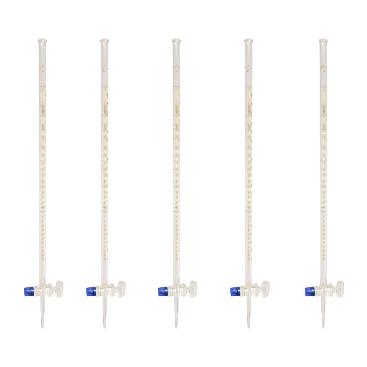 Burette, Borosilicate Glass, Ground Glass Stopcock, 10ml, Pack of 5