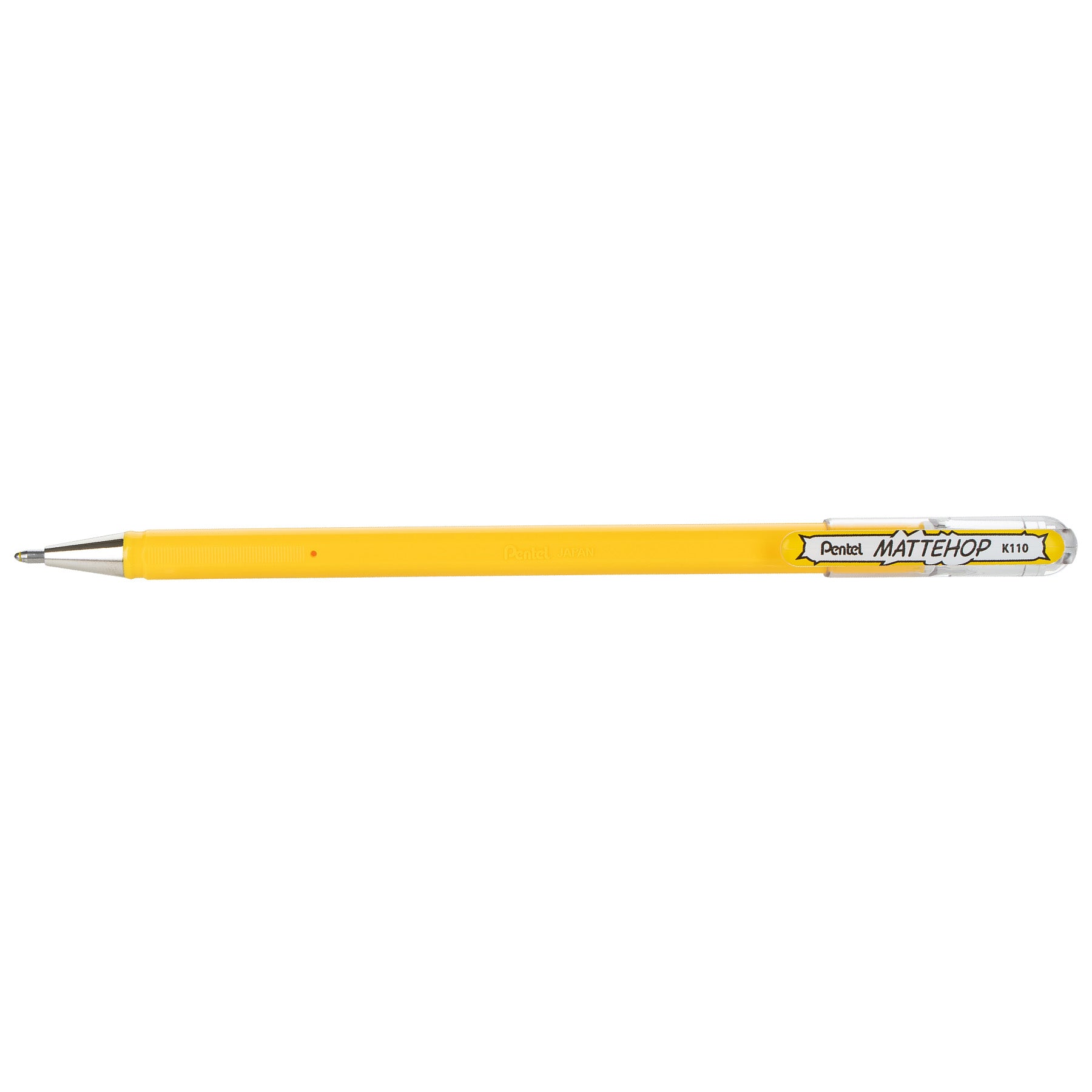 Hybrid MATTEHOP Gel Roller, 1.0mm, Matte Yellow Ink, Pack of 12