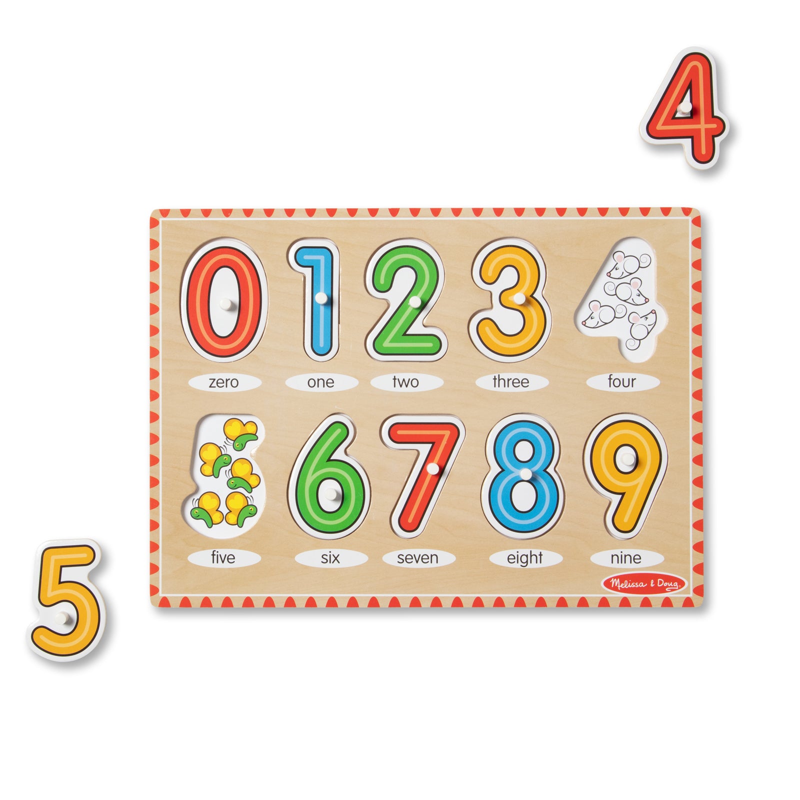 See-Inside Numbers Peg Puzzle, 10 Pieces