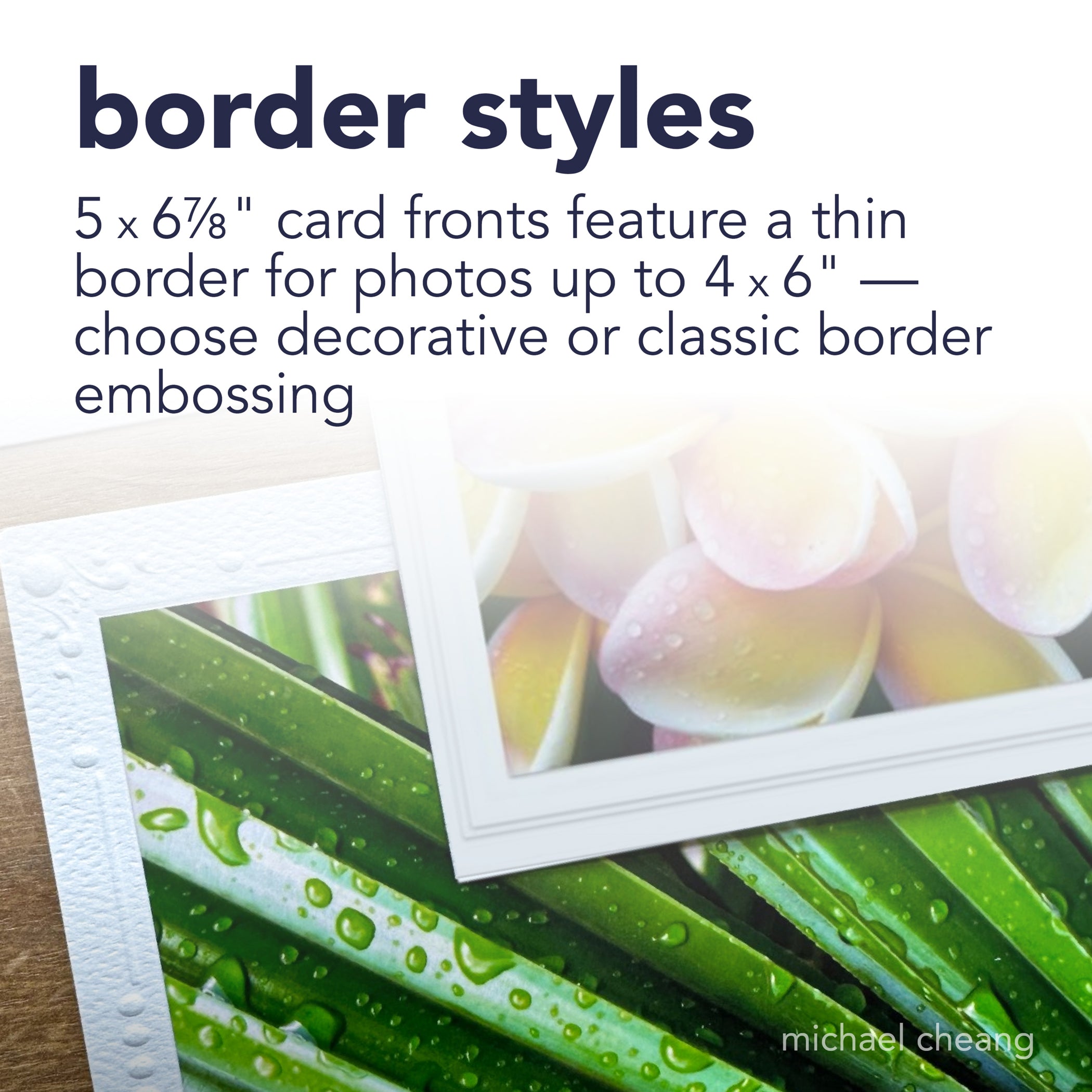 Photo Mount Cards & Envelopes, Decorative Embossed Border, 5x6.875 inch, 100 Pack
