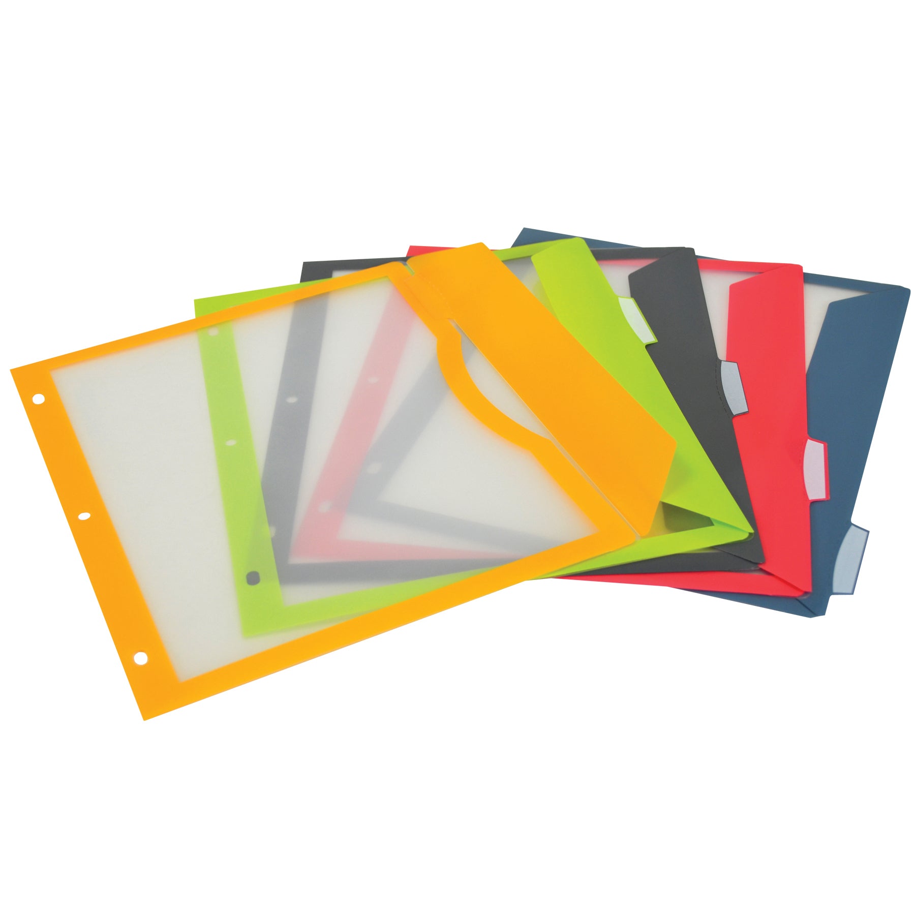 Binder Pockets with Write-On Tabs, Set of 5