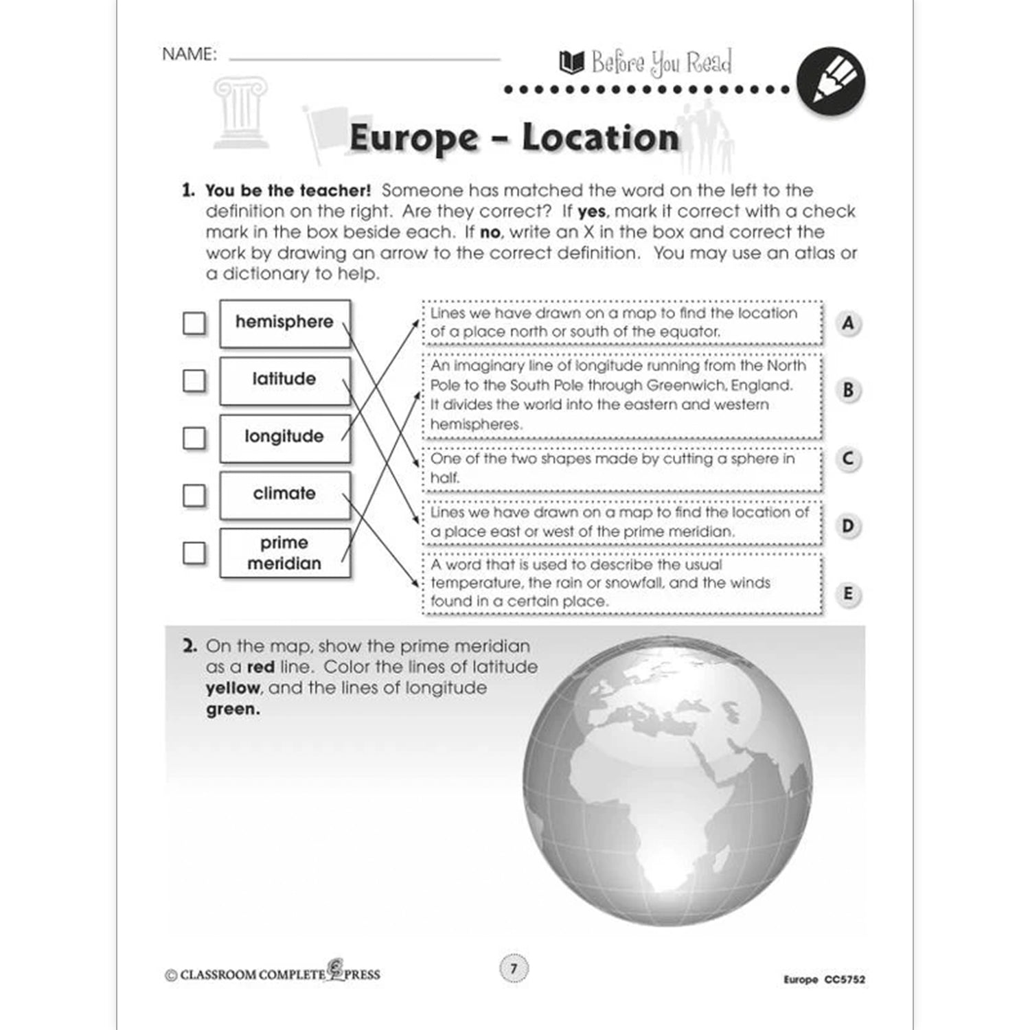 Europe Resource Book, Grade 5-8