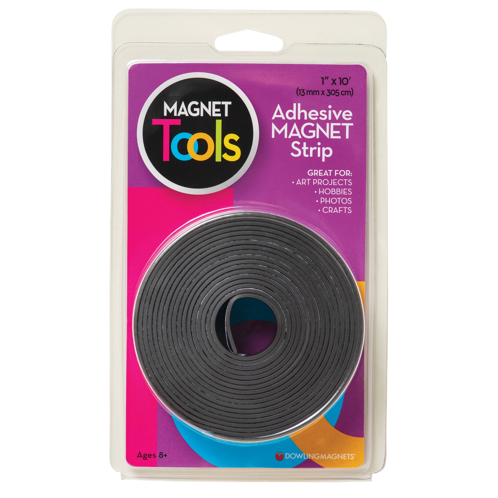 Magnet Strip with Adhesive, 1" X 10' Roll