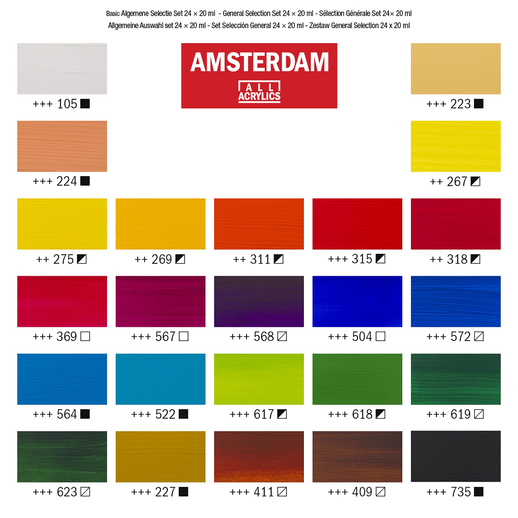 Standard Acrylic General Set, 24 x 20mL