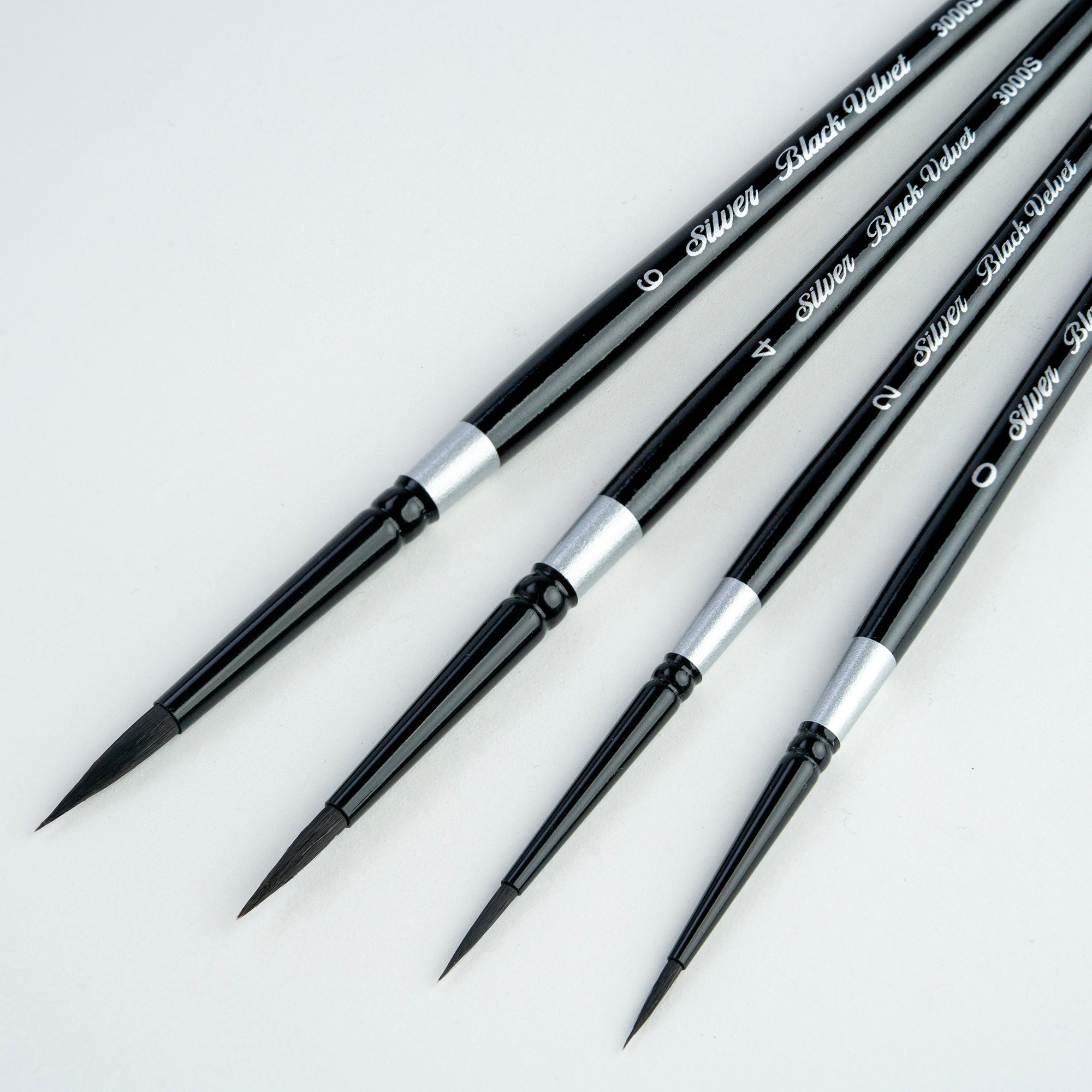 Black Velvet Small Round Brushes, Set of 4