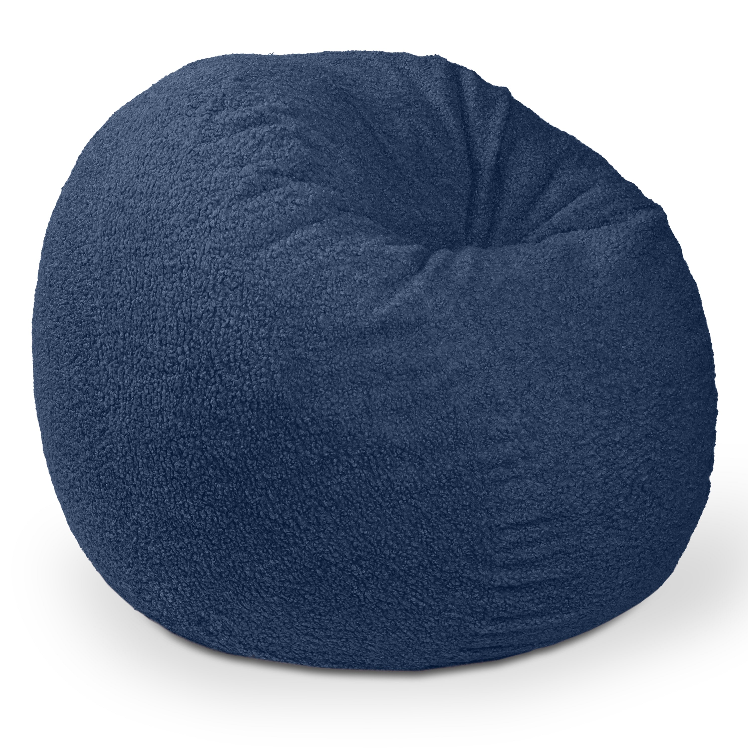 Jaxx Saxx Shearling Faux-Lamb 4 Ft Large Round Bean Bag for Modern Interior Design (Smoke)