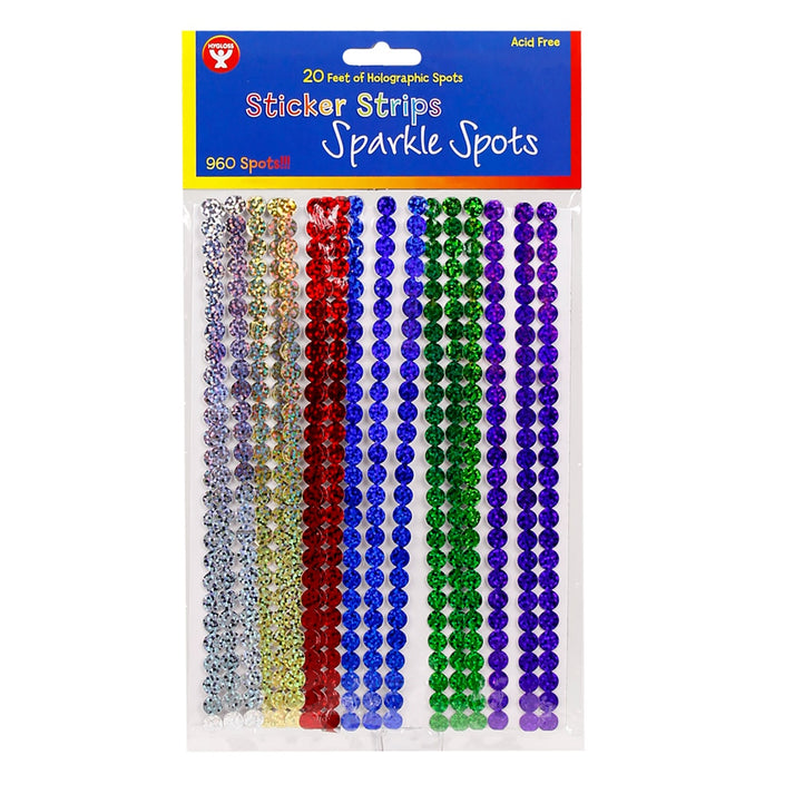 Sticker Strip Spots - Holographic Sparkle, 960 ct