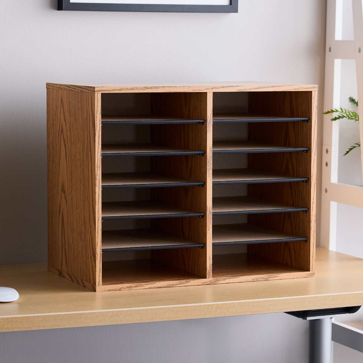 Orgnzr Wood Adj 12 Comp Mok