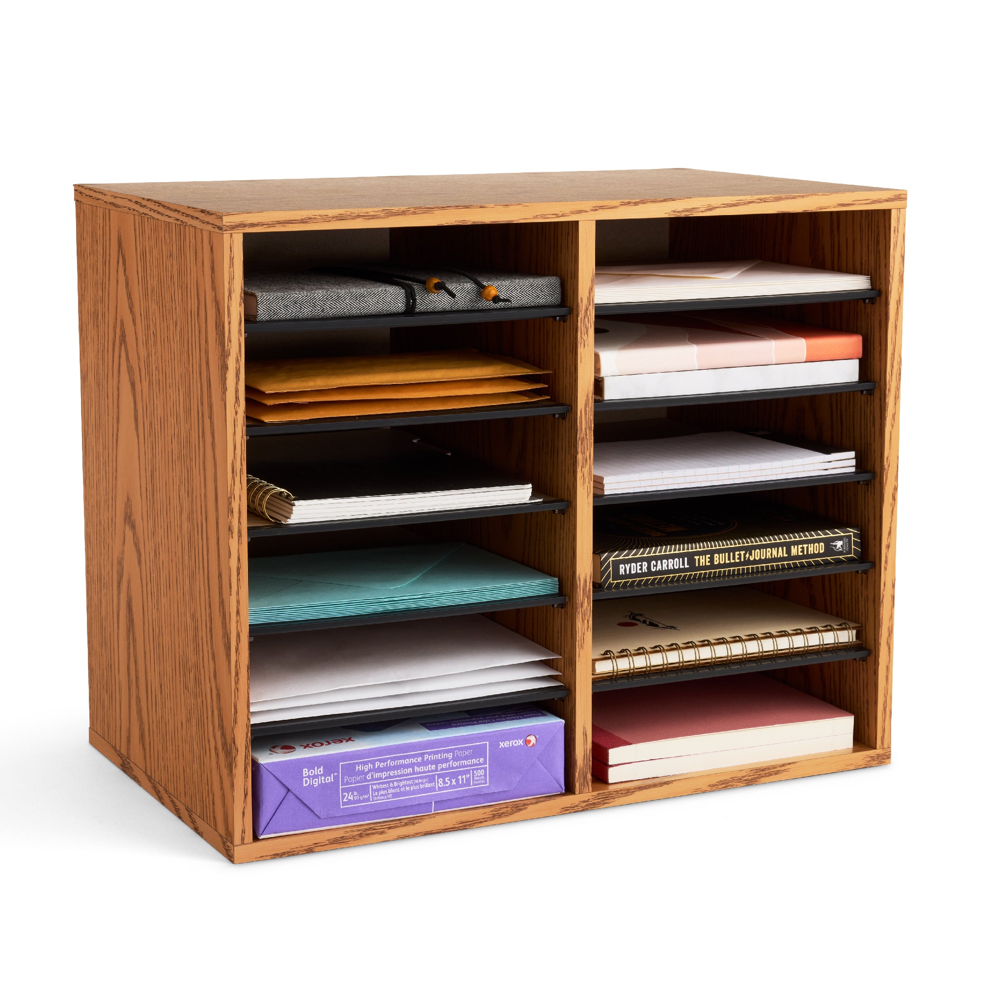 Orgnzr Wood Adj 12 Comp Mok