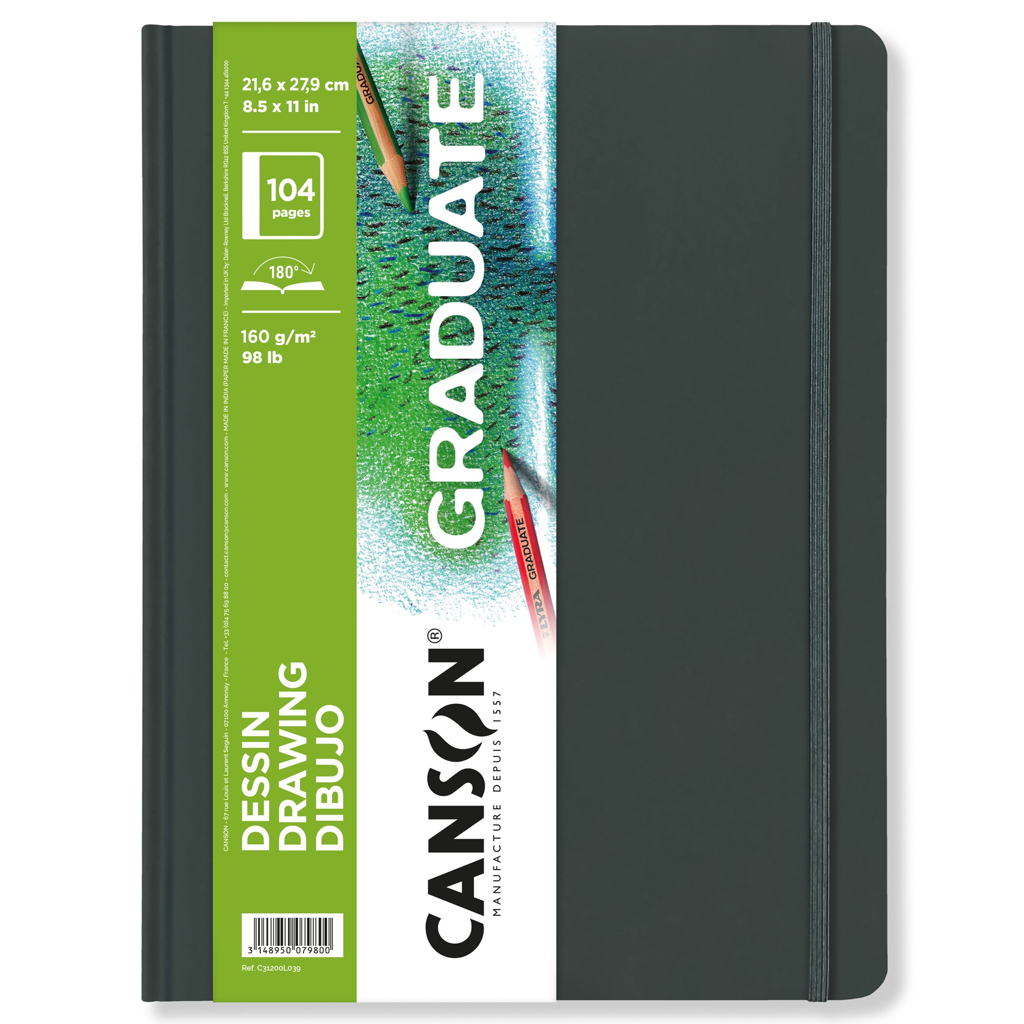 Graduate Drawing Art Book, Hard Cover Binding, 52 Sheet, 8.5x11 inch, 1 Count