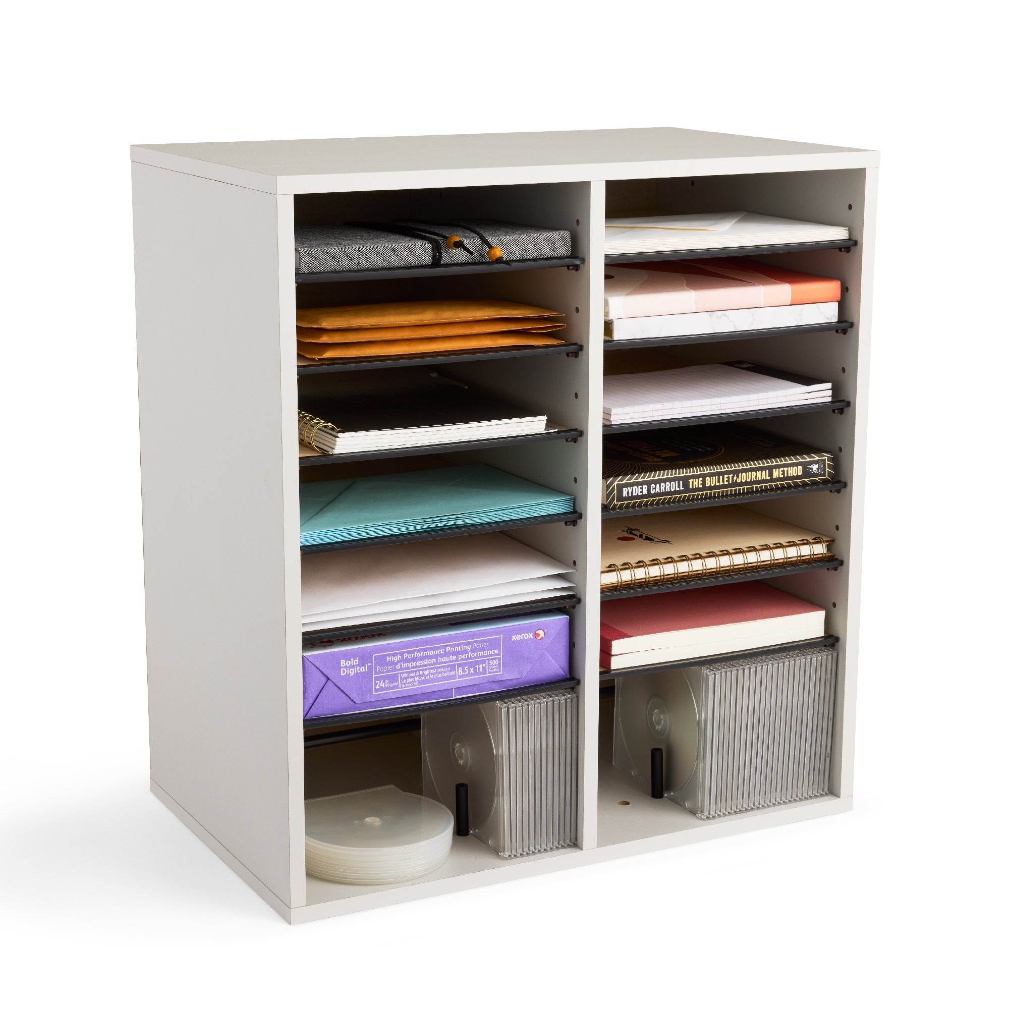 Orgnzr Wood Adj 16 Comp Gry