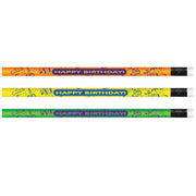 Neon Happy Birthday Pencils, Pack of 12