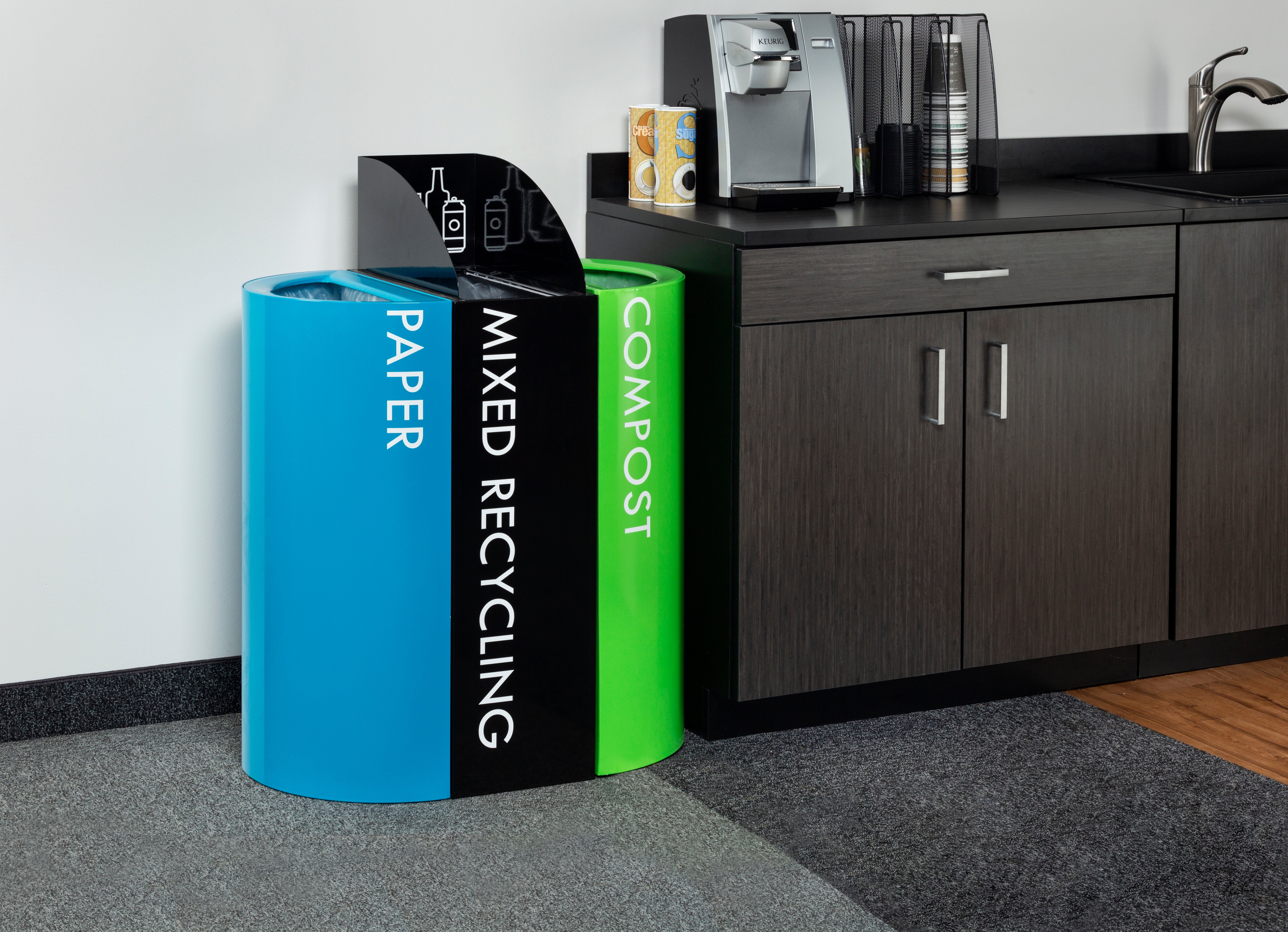 Recycling Center Half Rnd Can