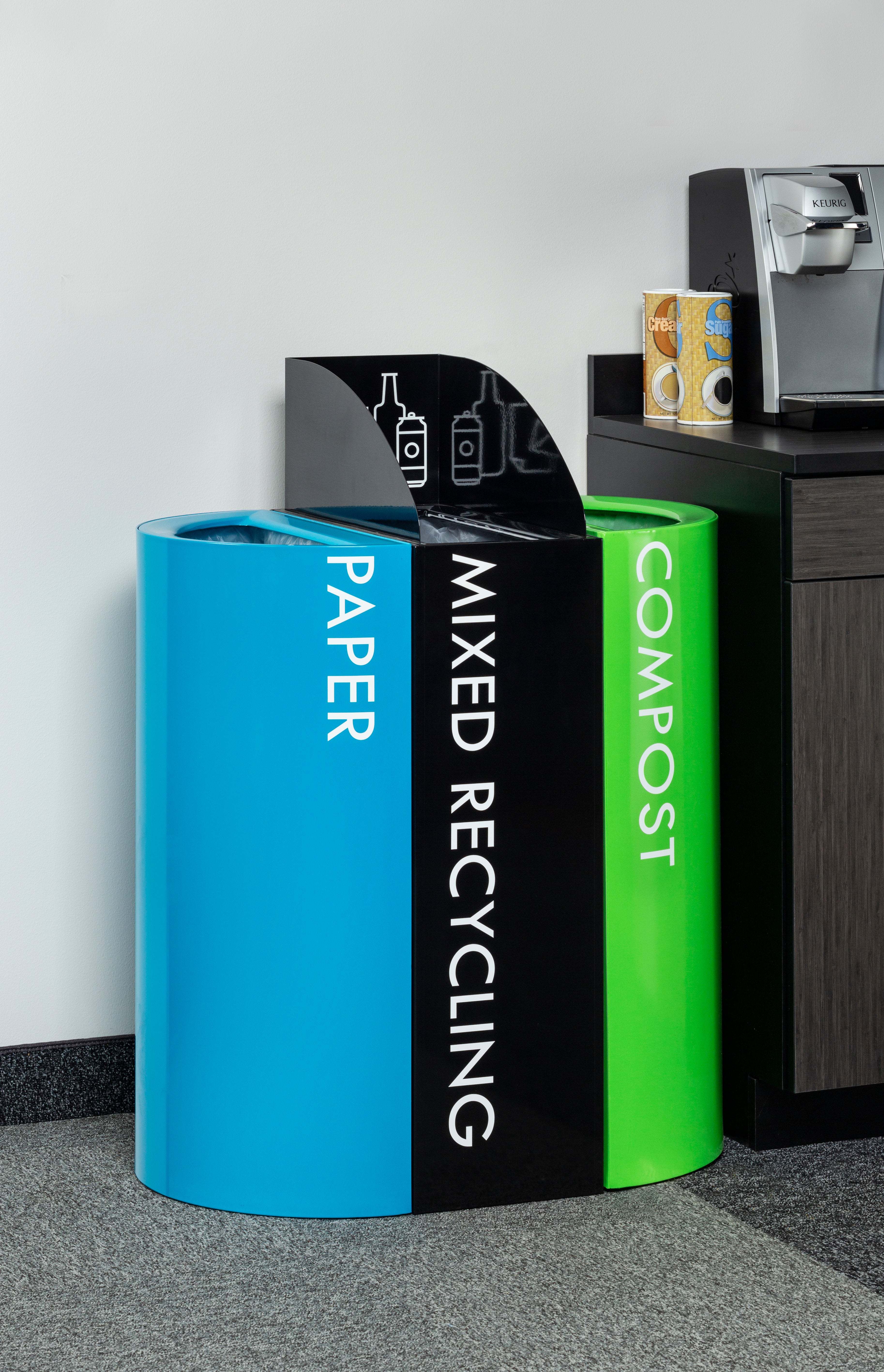 Recycling Center Half Rnd Can