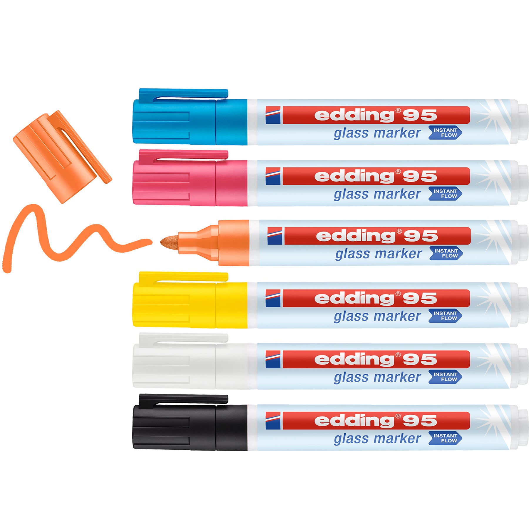 edding 95 Glass Marker - Set of 6 - Assorted