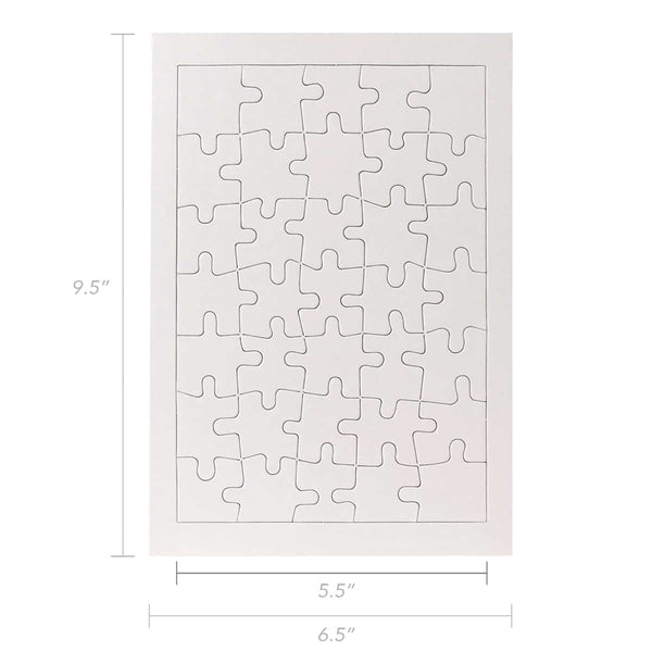 Color Your Own Puzzles - 6 ct, Rectangular, Frame 6.5"x9.5",  Puzzle 5.5"x8.25", 35 pcs per puzzle