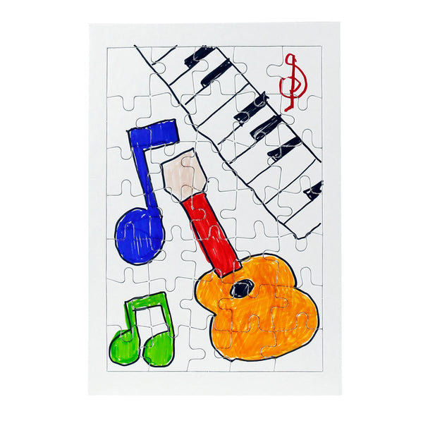 Color Your Own Puzzles - 6 ct, Rectangular, Frame 6.5"x9.5",  Puzzle 5.5"x8.25", 35 pcs per puzzle