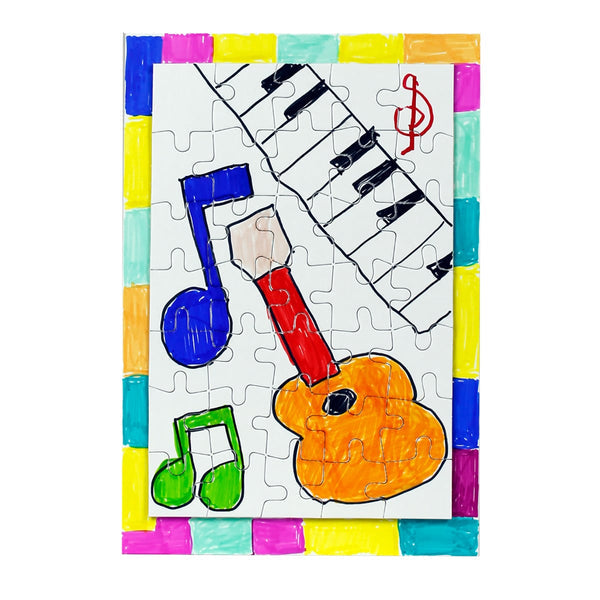 Color Your Own Puzzles - 6 ct, Rectangular, Frame 6.5"x9.5",  Puzzle 5.5"x8.25", 35 pcs per puzzle